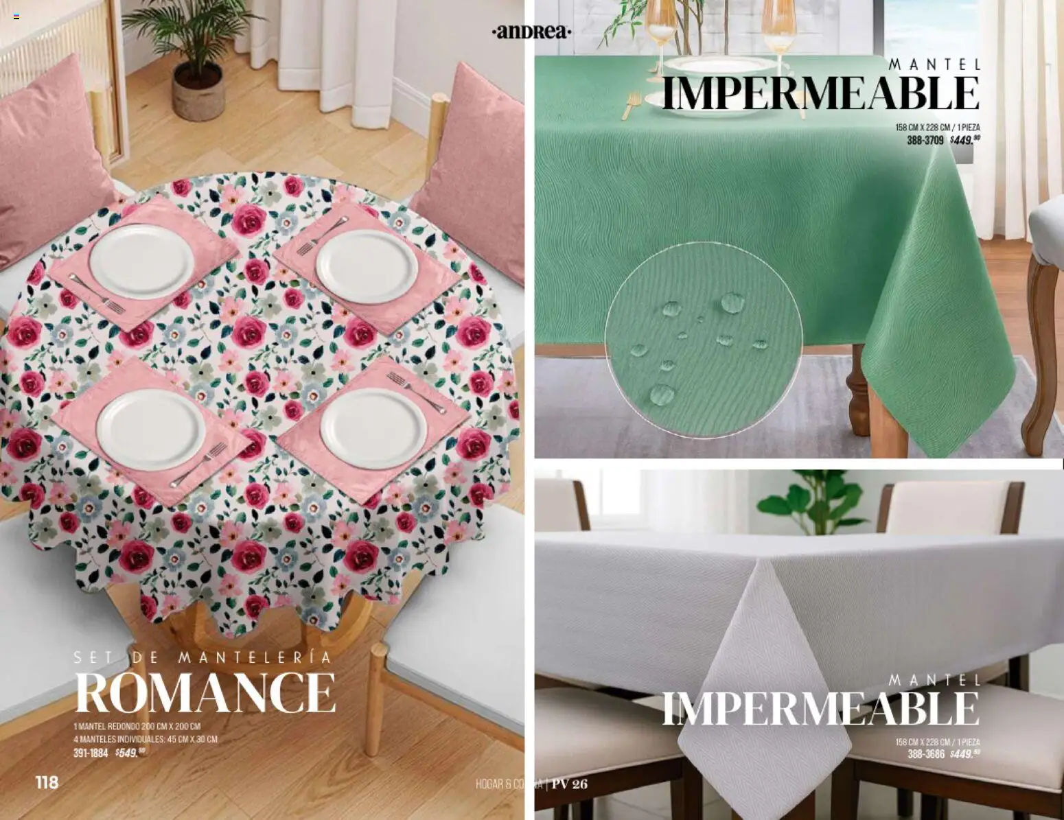Nuevas ofertas de Andrea válidas en toda la República Mexicana desde el 25/01/2026. ¡Encuentra las mejores ofertas en Andrea catálogo Home! | Página: 118 | Productos: Mantel