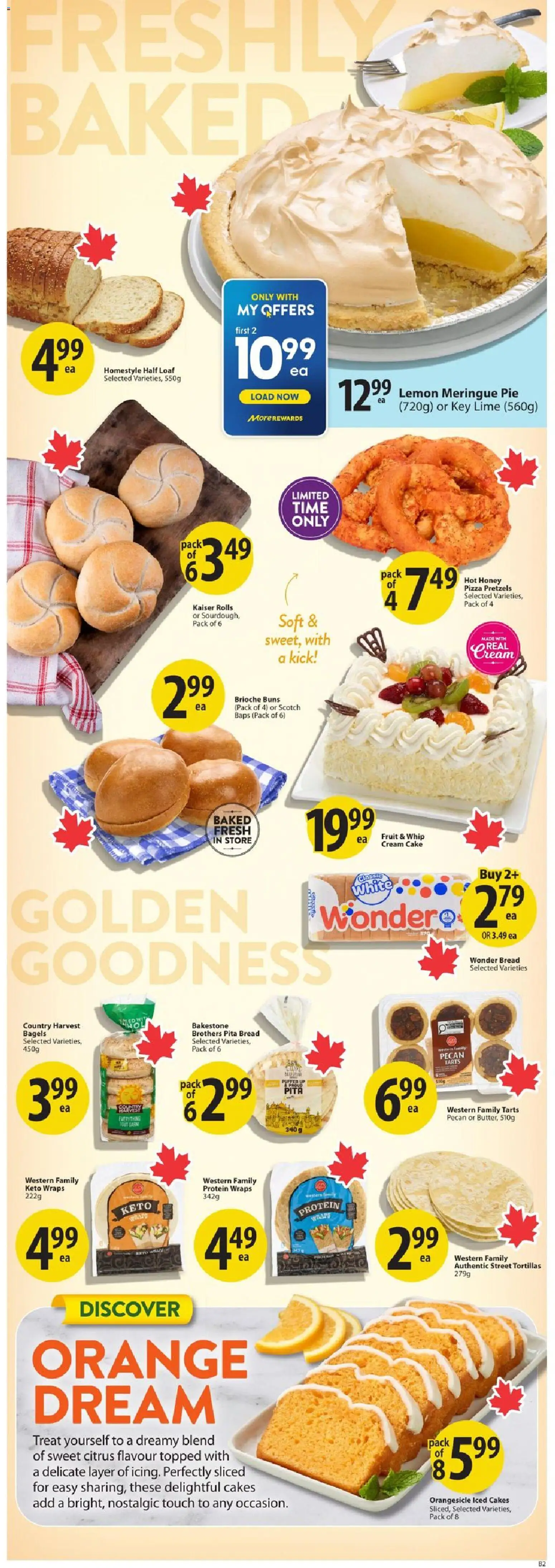 Save on foods flyer valid from Aug 13, 2026 | Page: 13 | Products: Fruit, Tortillas, Honey, Protein