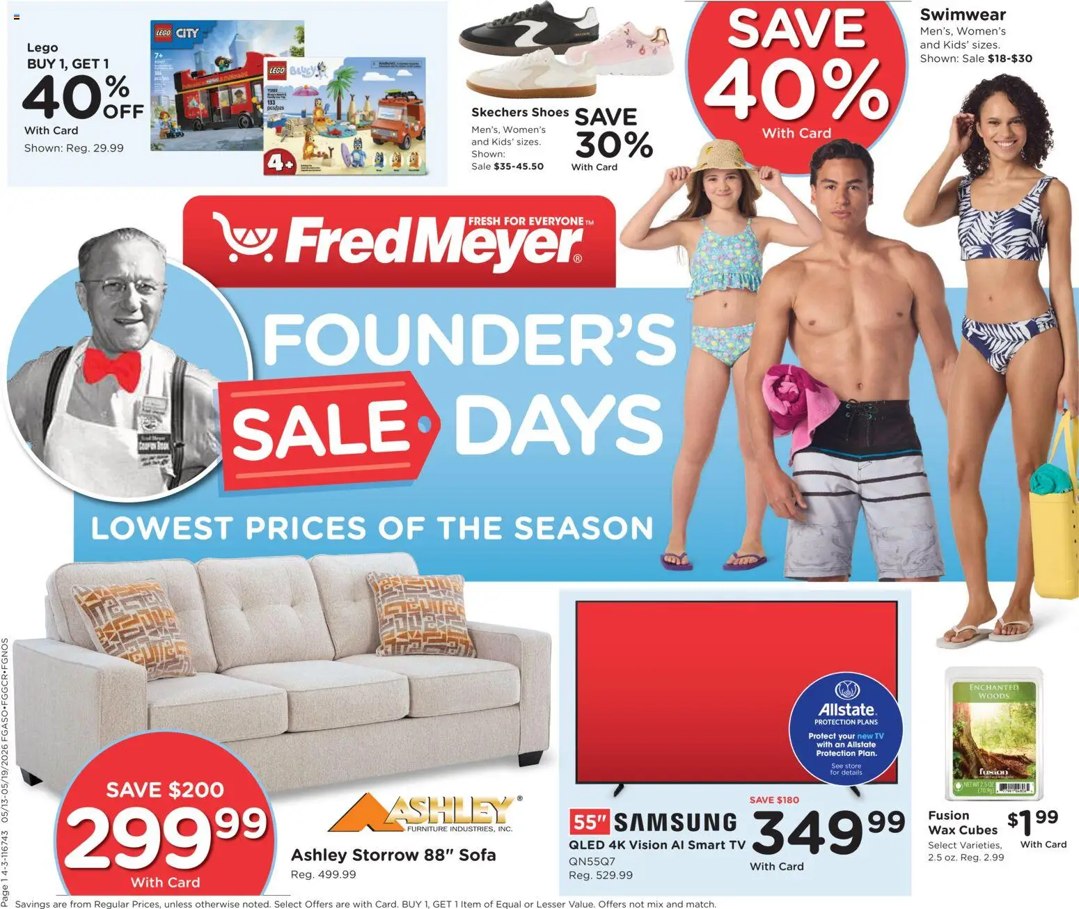 Fred Meyer Home & Apparel - valid from 13.05.2026 | Page: 1 | Products: Sofa, Fusion, Swimwear, Tv