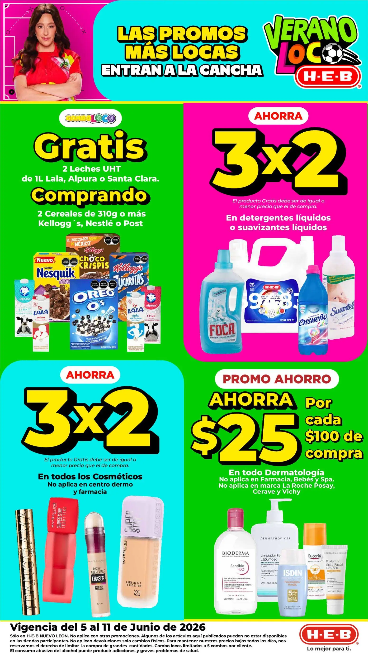 Nuevas ofertas de H-E-B válidas en toda la República Mexicana desde el 05.06.2026. ¡Encuentra las mejores ofertas en H-E-B folleto! | Página: 1 | Productos: Detergente, Cereales, Limpiador