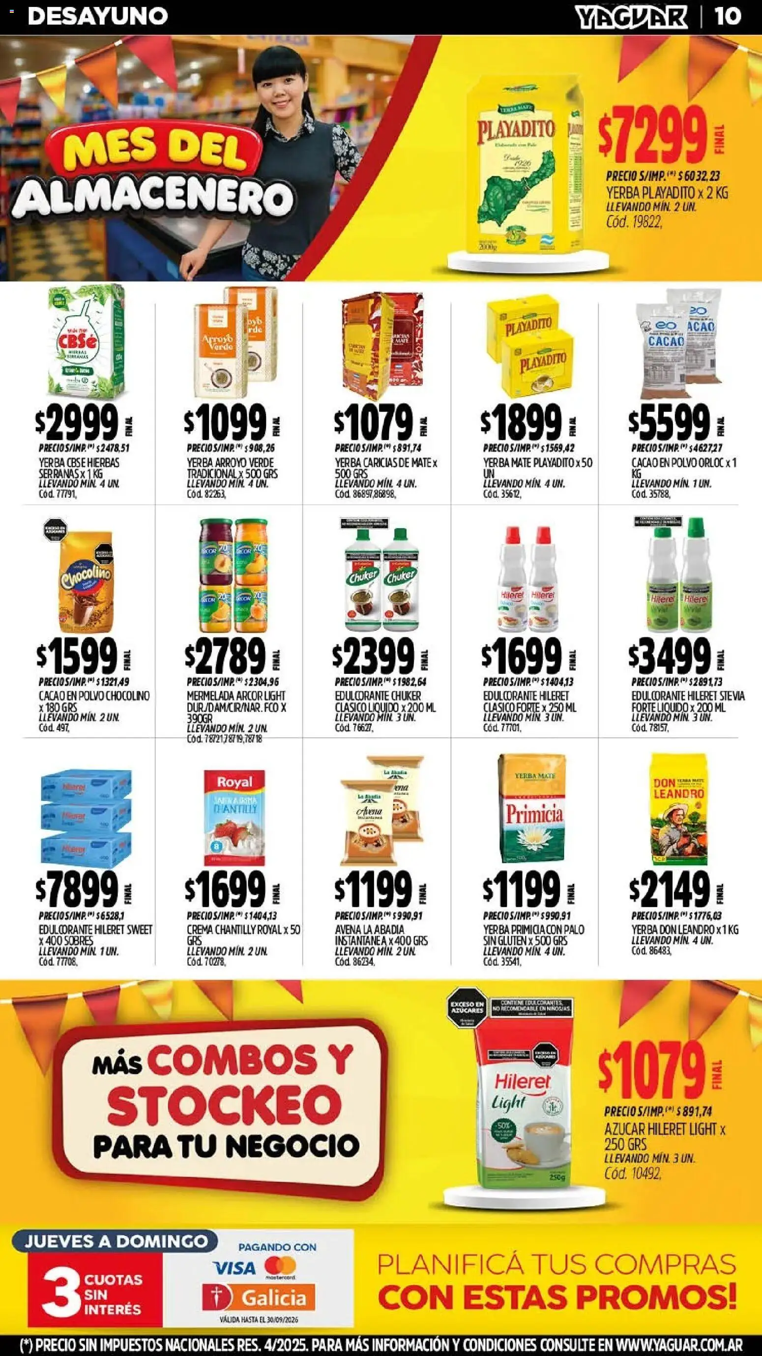 Yaguar - Oferta Semanal Chaco │ válido desde el 28/09/2026 | Página: 10 | Productos: Yerba, Polvo, Mermelada, Crema