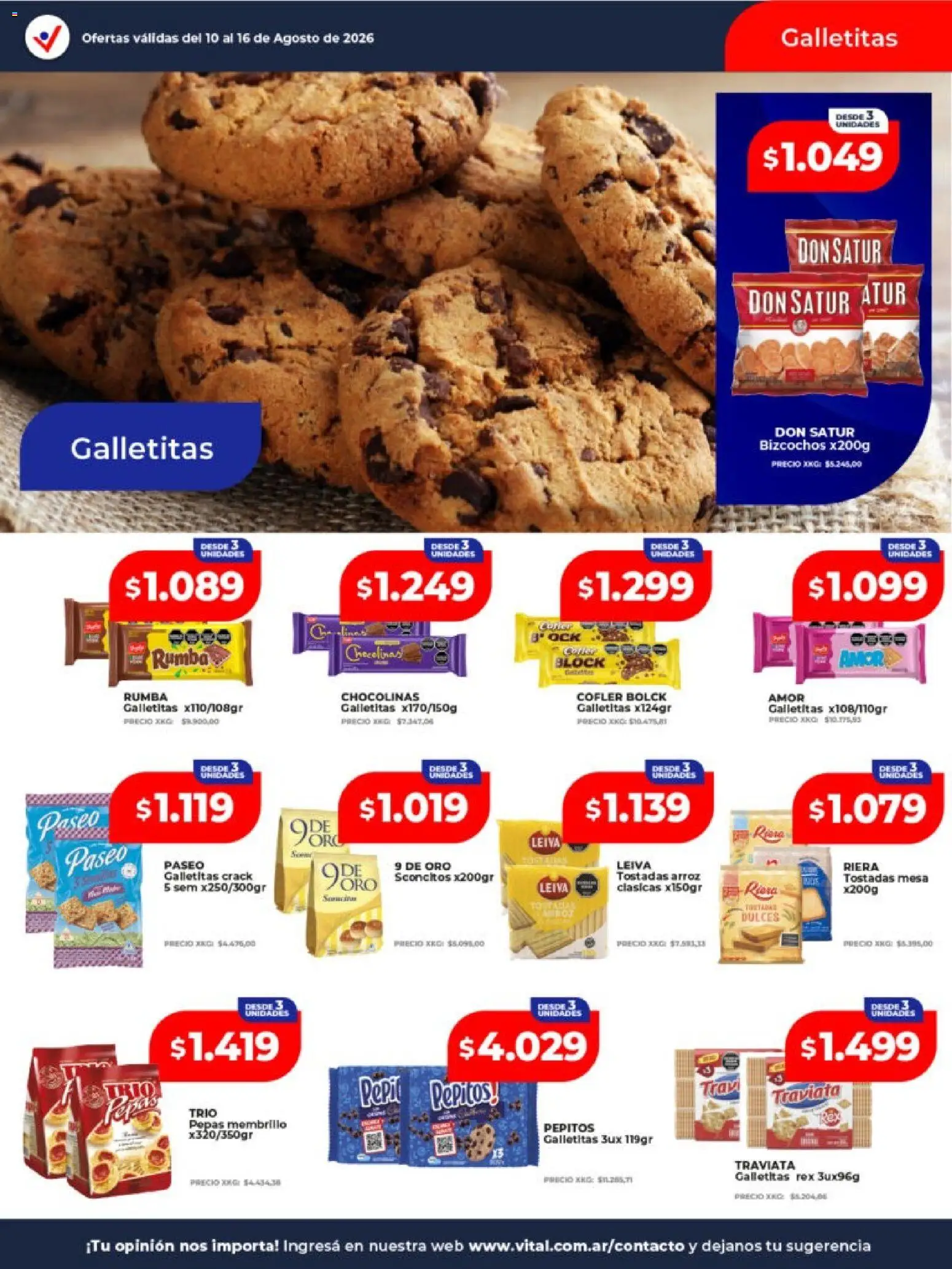 Vital - Ofertas │ válido desde el 10/08/2026 | Página: 24 | Productos: Galletitas, Mesa, Dulces, Tostadas