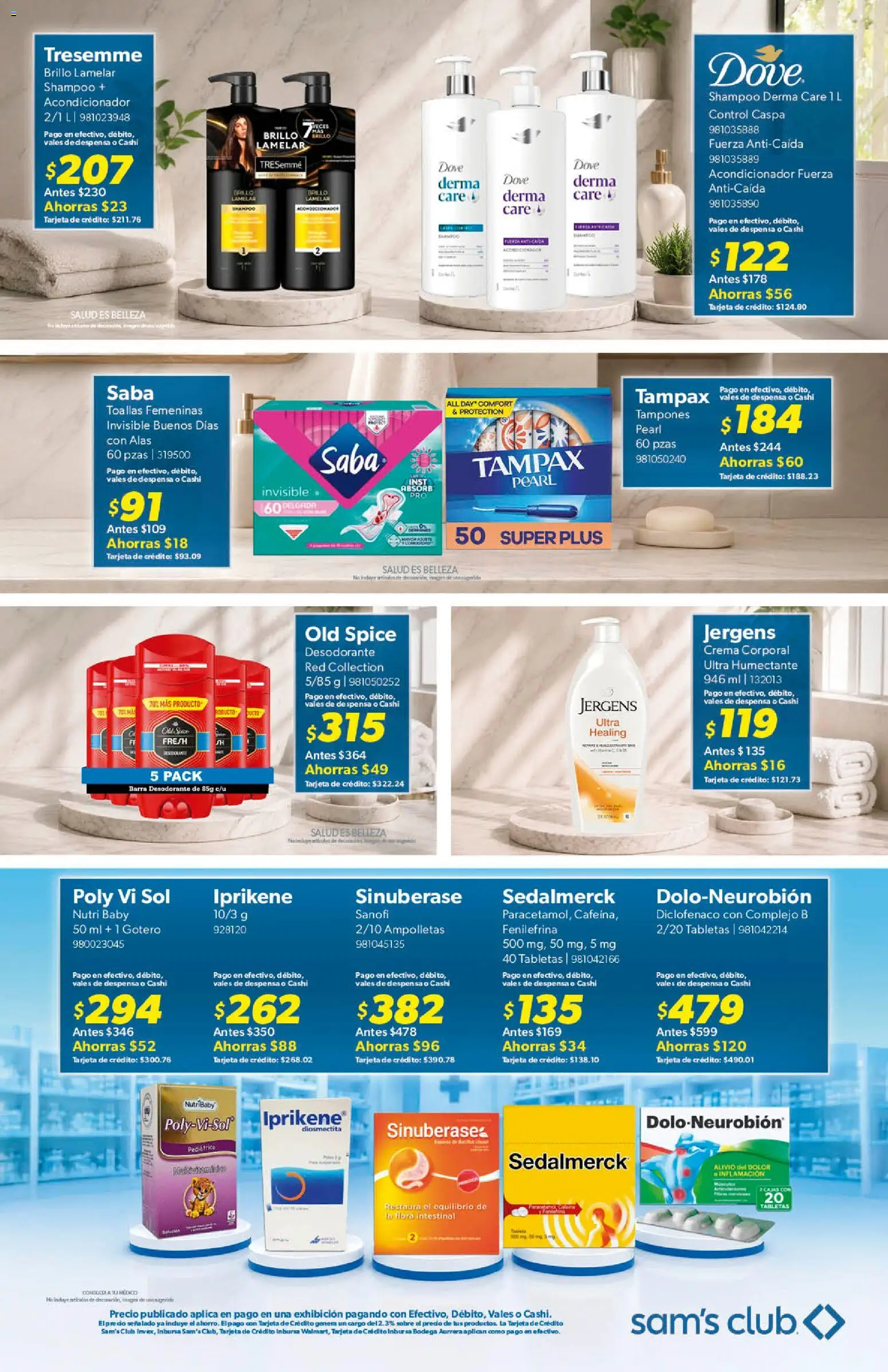 Nuevas ofertas de Sam's Club válidas en toda la República Mexicana desde el 15/07/2026. ¡Encuentra las mejores ofertas en Sam's Club catálogo! | Página: 4 | Productos: Desodorante, Brillo, Body, Sobre