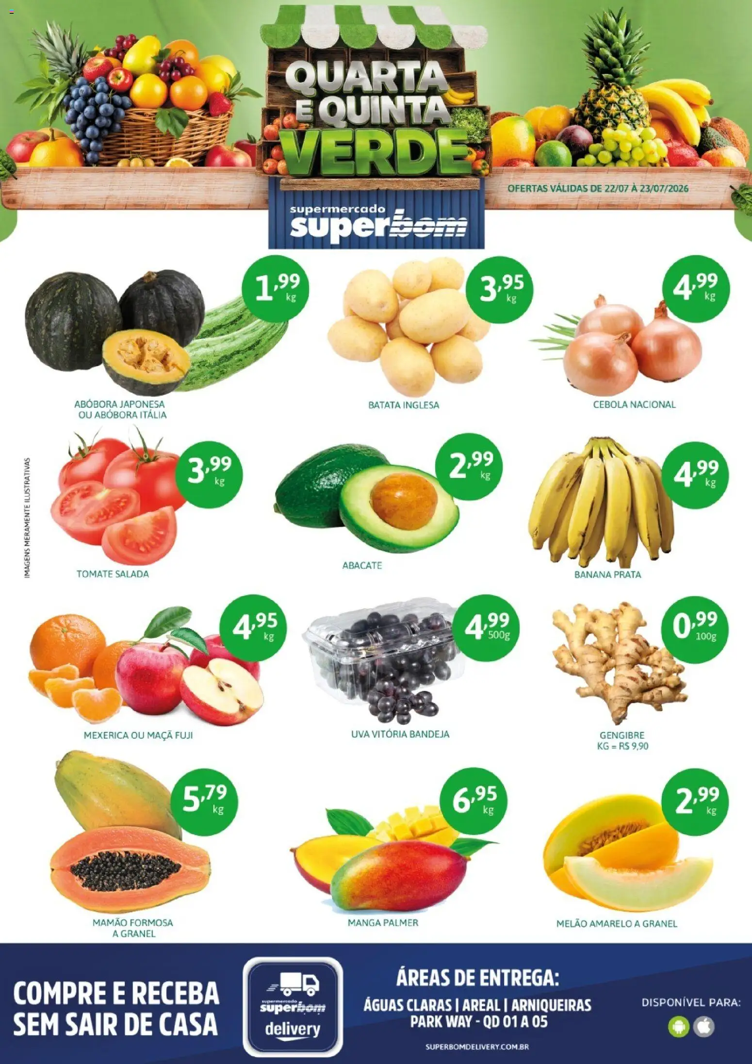 Superbom Folheto - válido de 22/07/2026 | Página: 1 | Produtos: Espaguete, Salsicha, Faca, Requeijão
