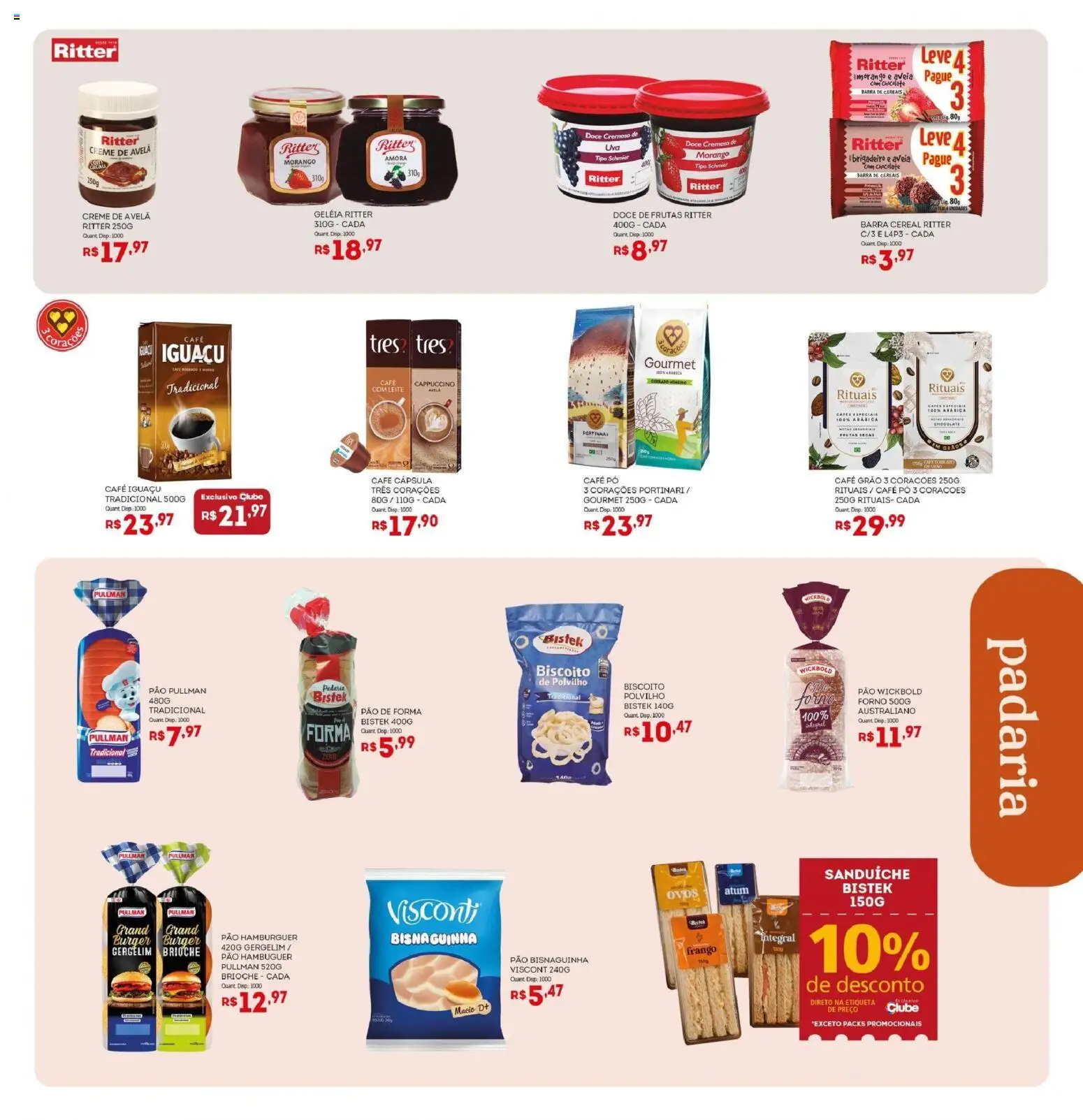 Bistek Supermercados Folheto - válido de 06.05.2026 | Página: 9 | Produtos: Tres corações, Leite, Frango, Barra de cereais