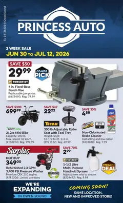 Preview of Princess Auto flyer - 2 Week Sale! from shop Princess Auto valid from Jun 30, 2026