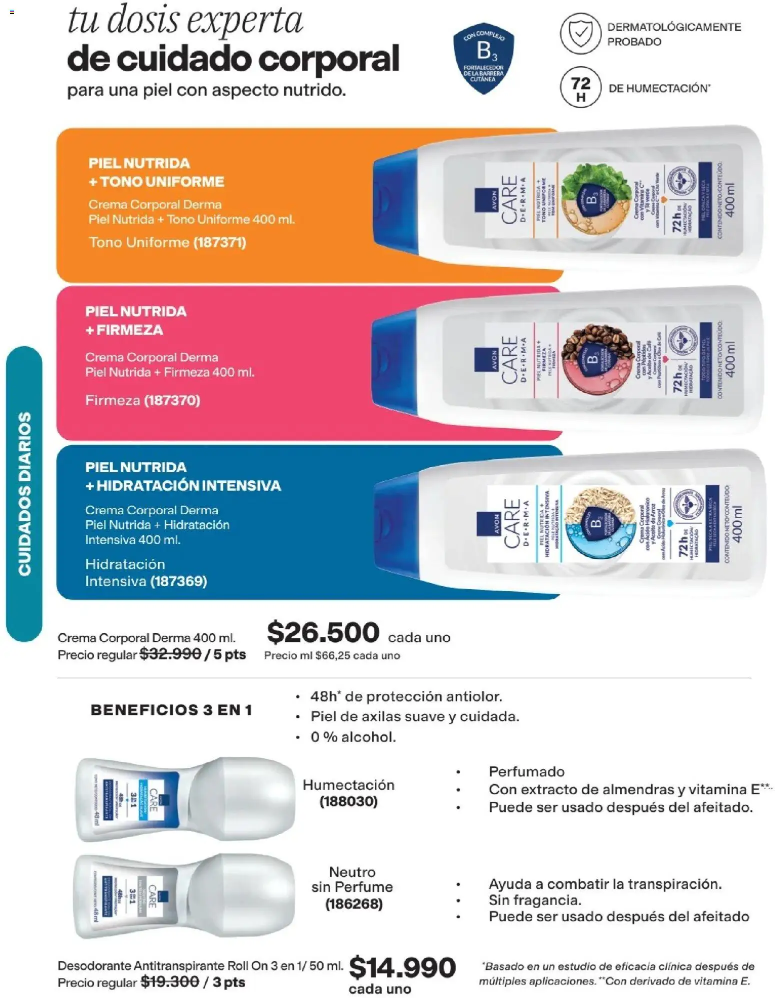 Avon revista - valida desde el 15/07/2026 | Página: 145 | Productos: Almendras, Crema, Antitranspirante, Aceite de arroz