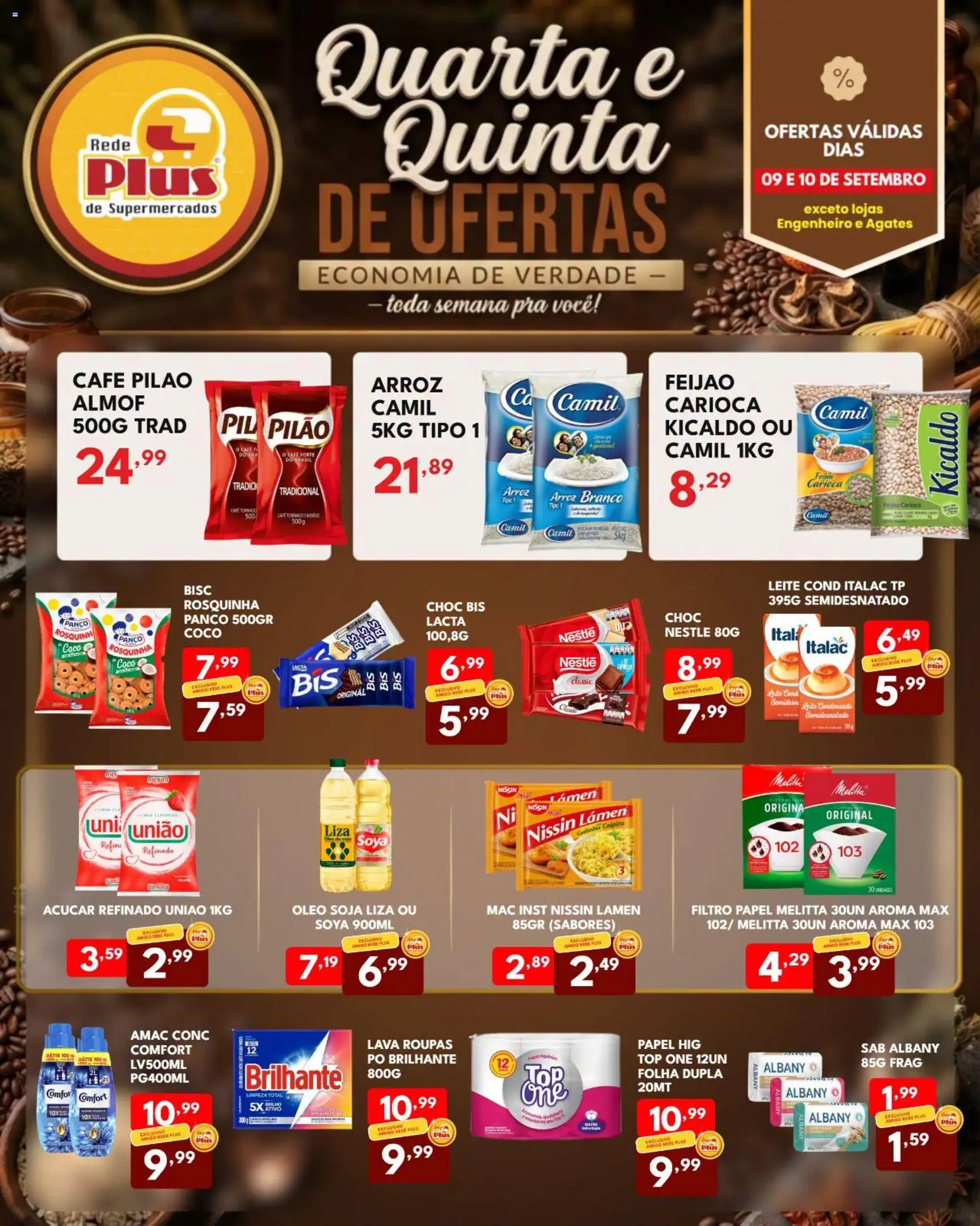 Rede Plus Supermercados Folheto - válido de 09/09/2026 | Página: 3 | Produtos: Coco, Pó, Leite, Arroz