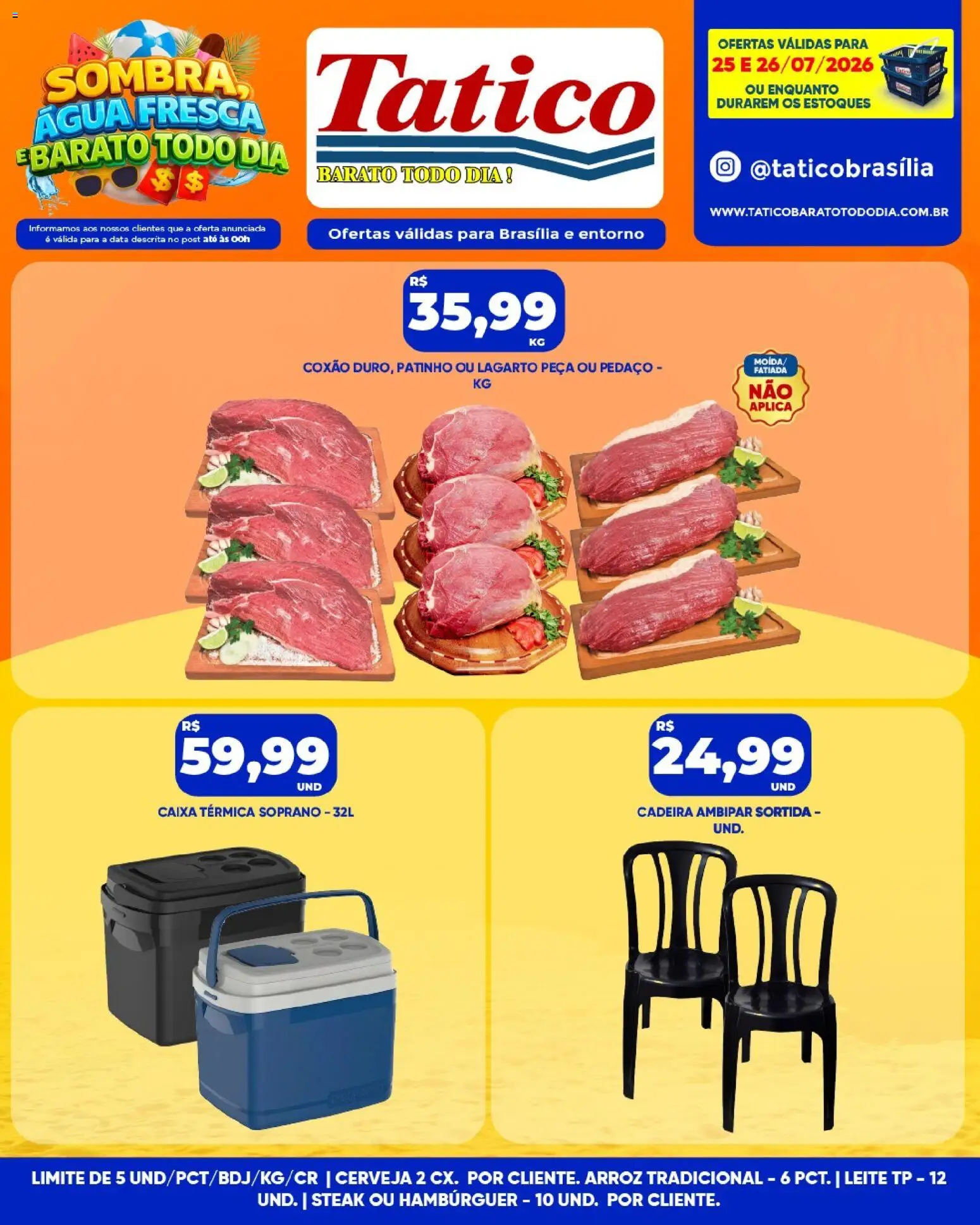 Tatico Folheto - válido de 25/07/2026 | Página: 13 | Produtos: Caixa térmica, Caixa, Leite, Arroz