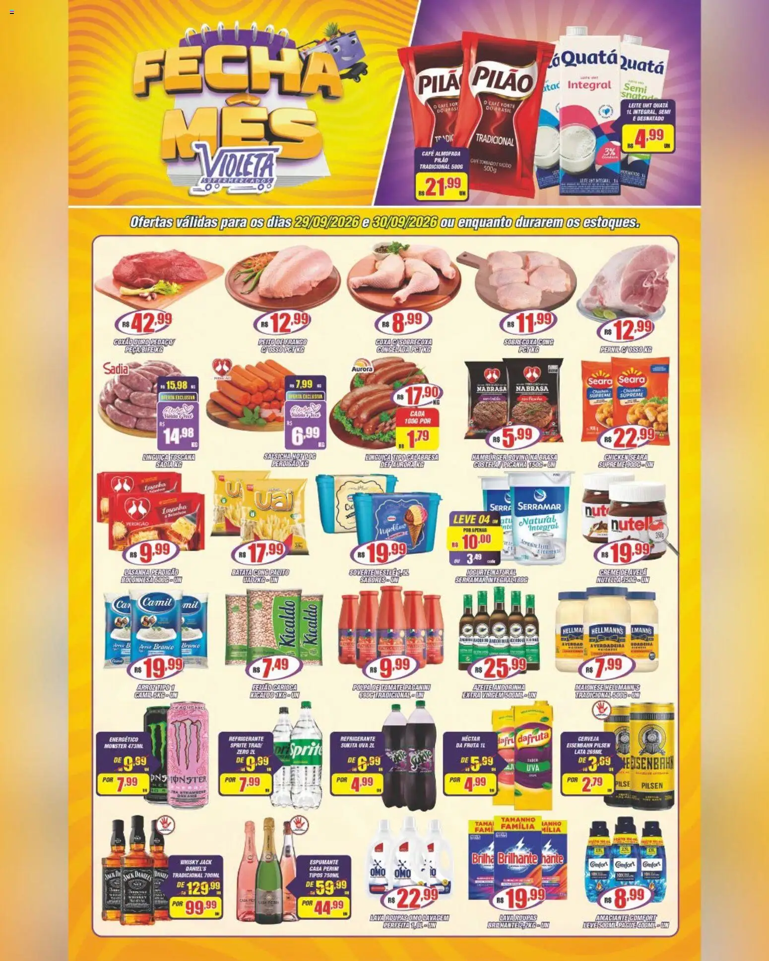 Violeta Supermercados Folheto - válido de 29/09/2026 | Página: 1 | Produtos: Uva, Roupas, Creme, Avelã