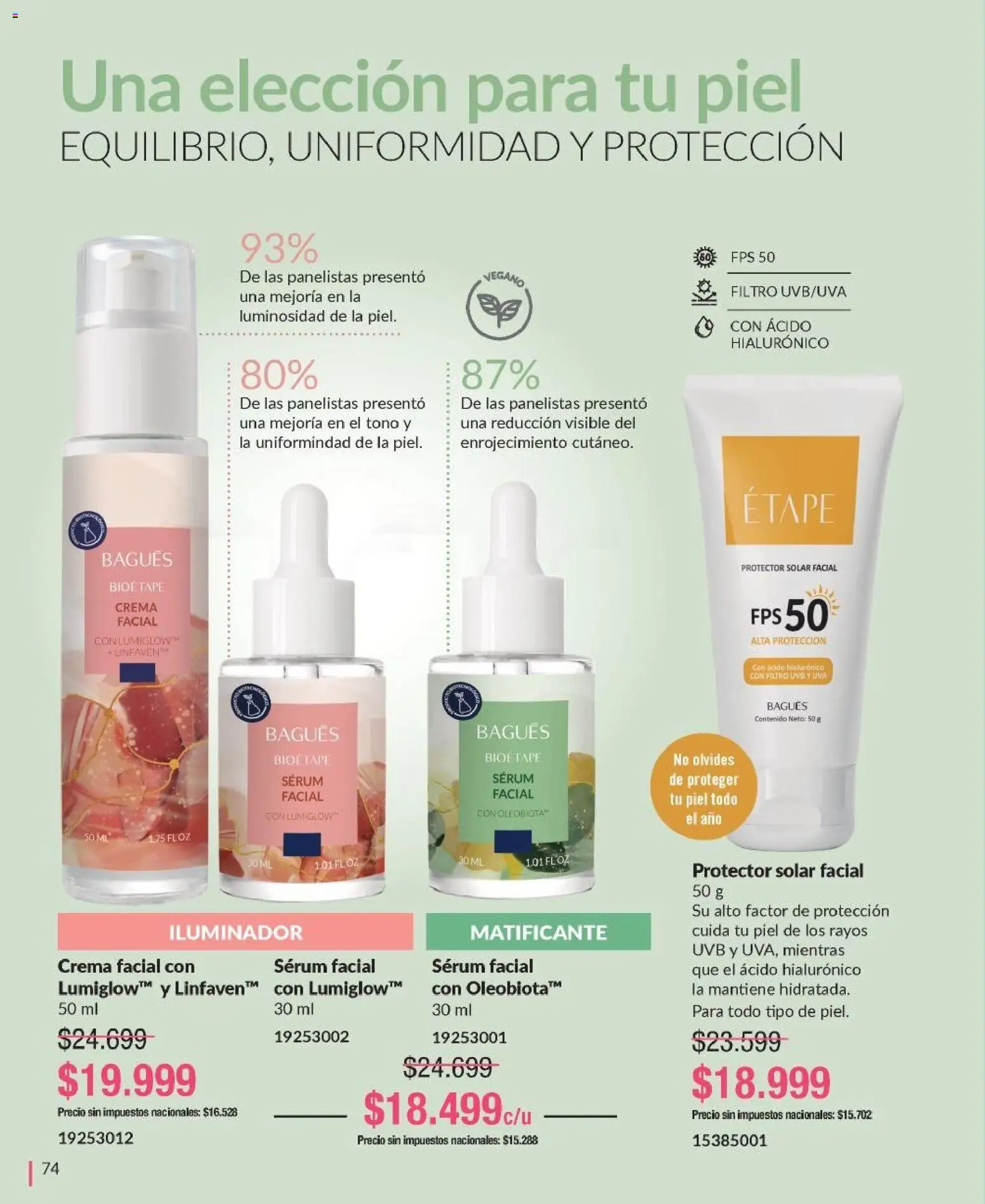 Bagués - Catálogo │ válido desde el 09.03.2026 | Página: 74 | Productos: Serum, Protector solar, Uva, Crema