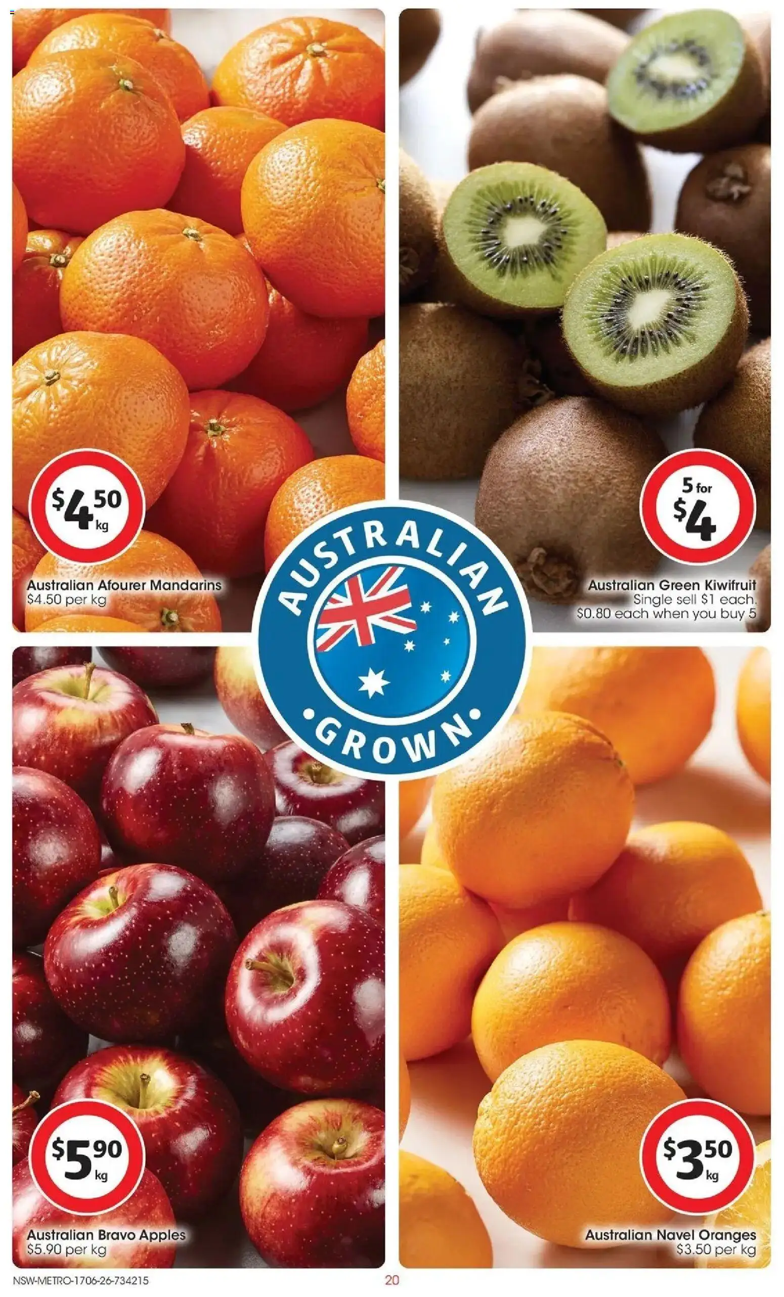 Coles catalogue - valid from 16.06.2026 | Page: 20 | Products: Apples, Oranges, Kiwifruit, Mandarins