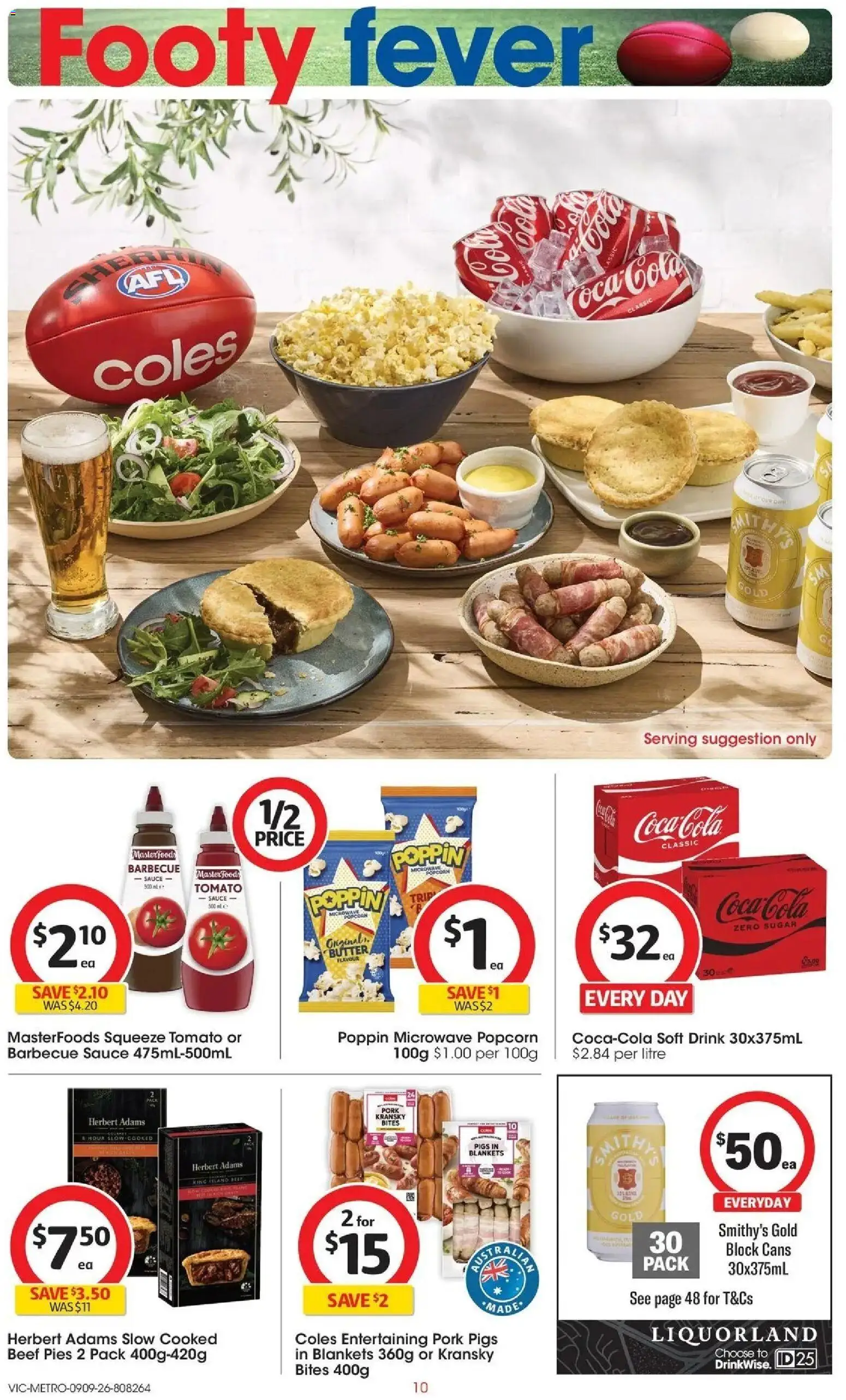 ﻿Coles catalogue valid from 09/09/2026 > Online Australia | Page: 10 | Products: Beef, Sugar, Pies, Microwave