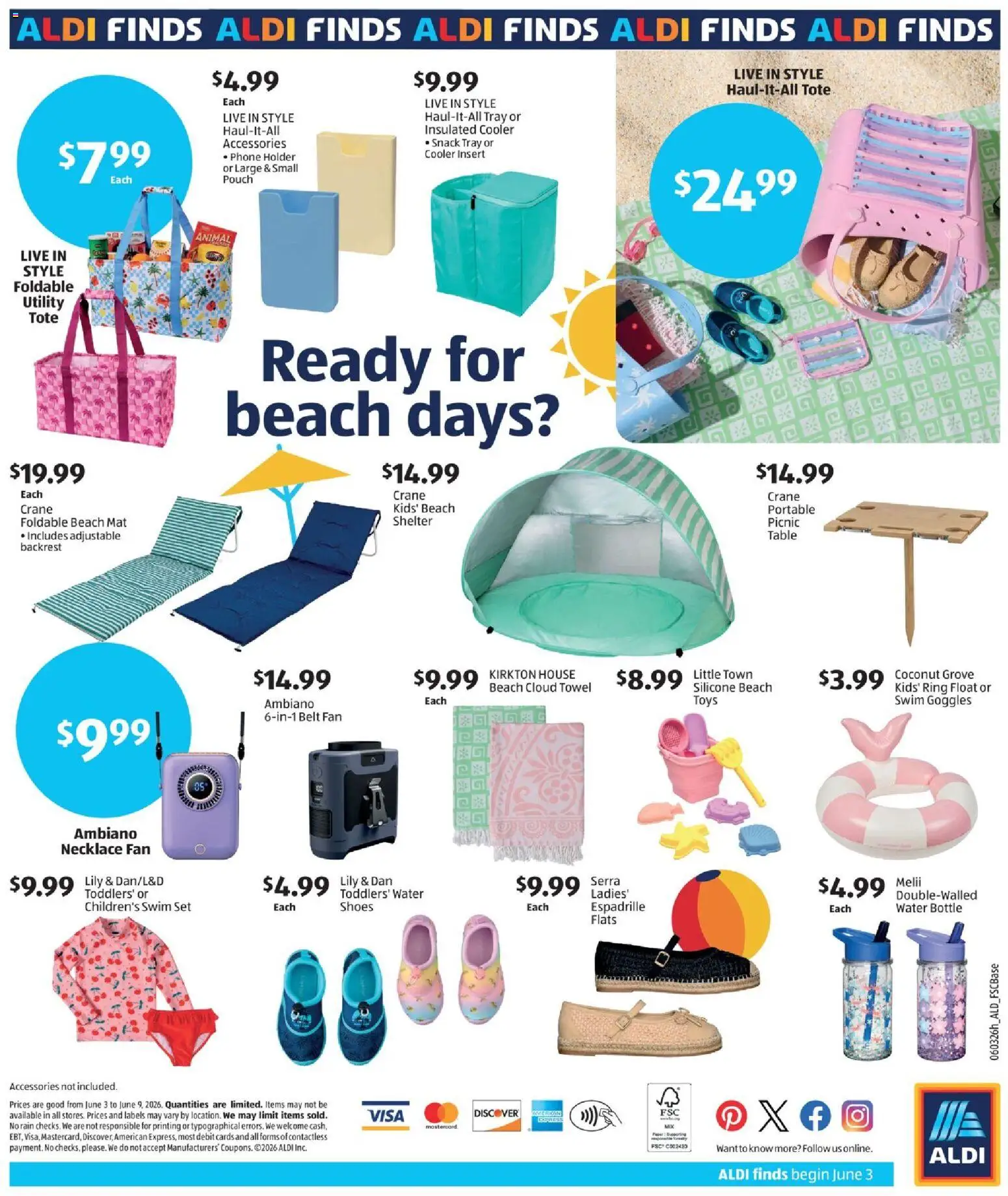 Aldi In Store Ad - valid from 03.06.2026 | Page: 2 | Products: Water, Belt, Phone, Fan