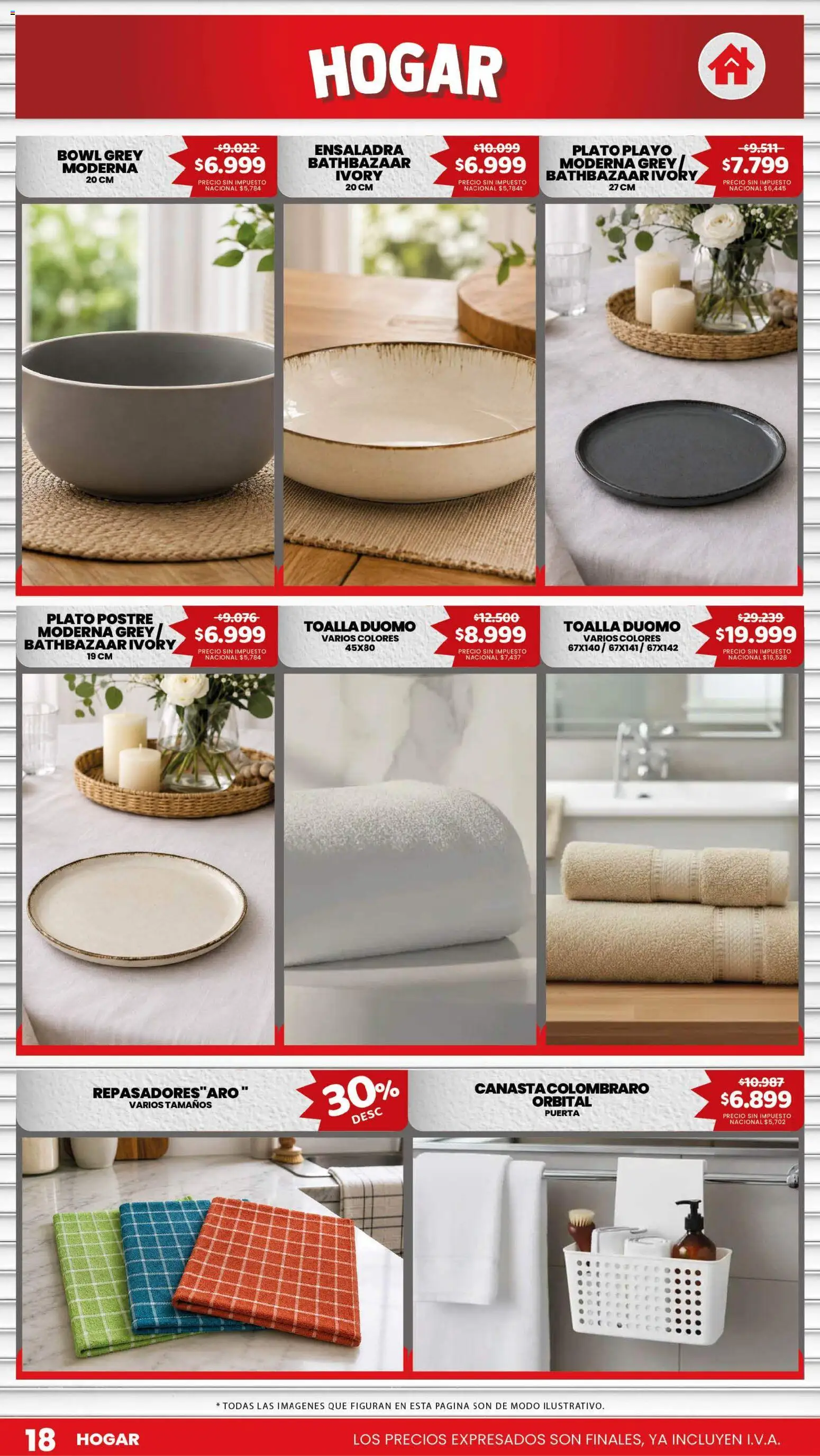 Makro ofertas │ válido desde el 20/08/2026 | Página: 18 | Productos: Toalla, Bowl, Postre, Canasta
