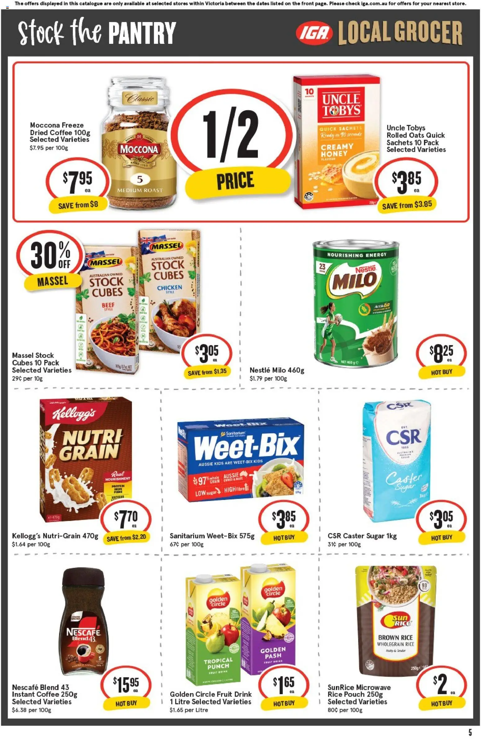 IGA catalogue - valid from 01/07/2026 | Page: 6 | Products: Coffee, Chicken, Rice, Oats