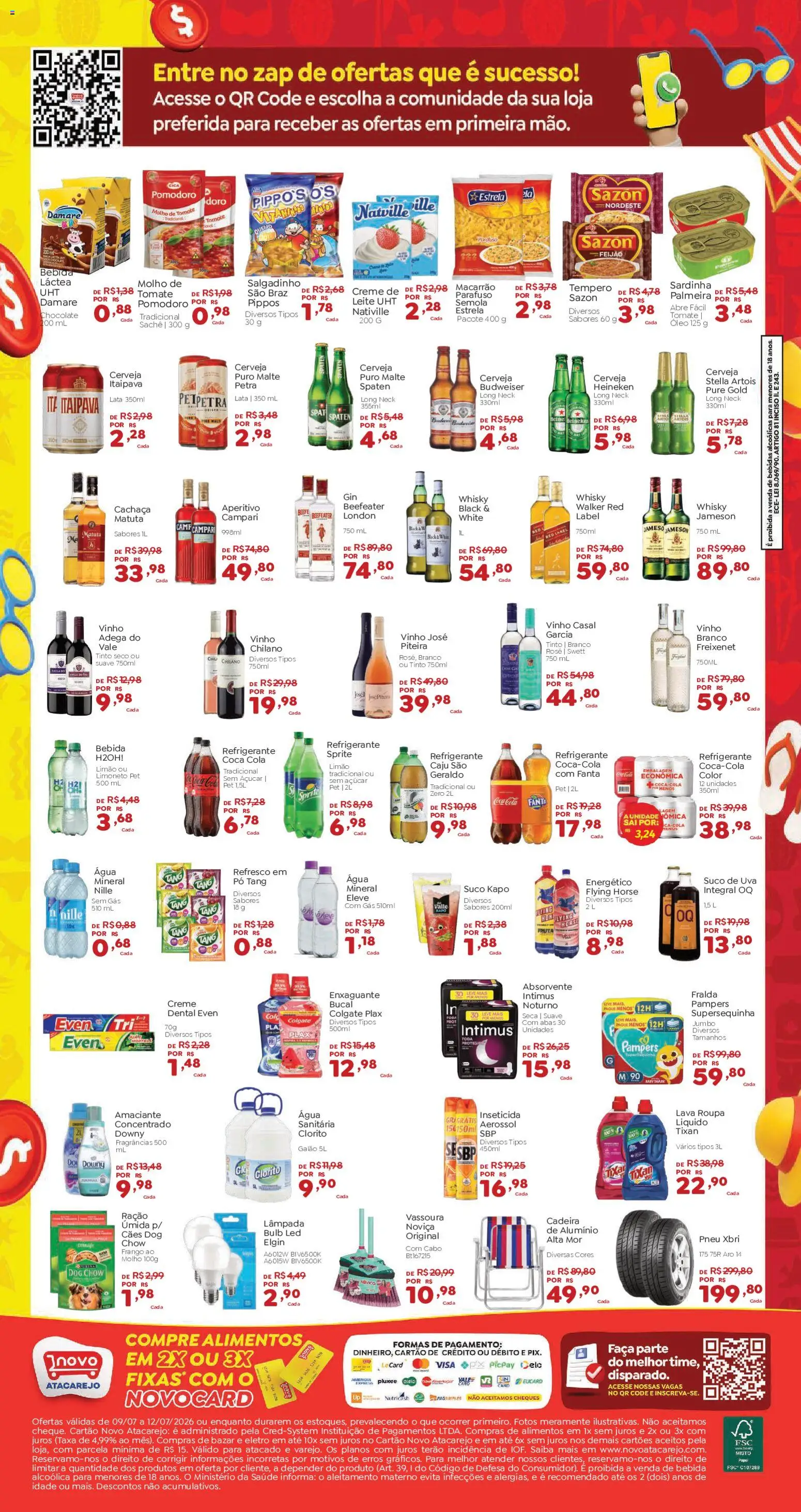 Novo Atacarejo Folheto - válido de 09/07/2026 | Página: 2 | Produtos: Heineken, Creme, Água mineral, Inseticida