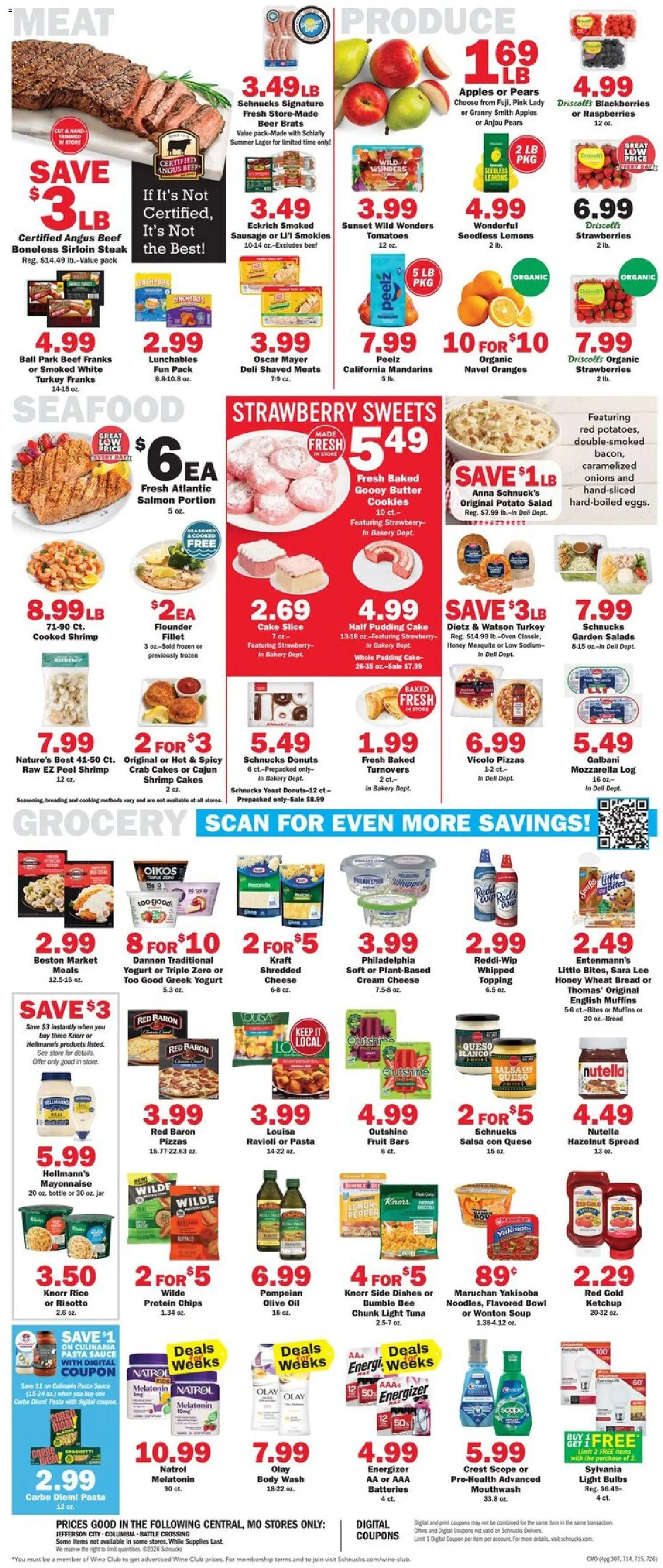 Schnucks Weekly Ad - valid from 22.04.2026 | Page: 4 | Products: Cheese, Salad, Pepper, Seafood