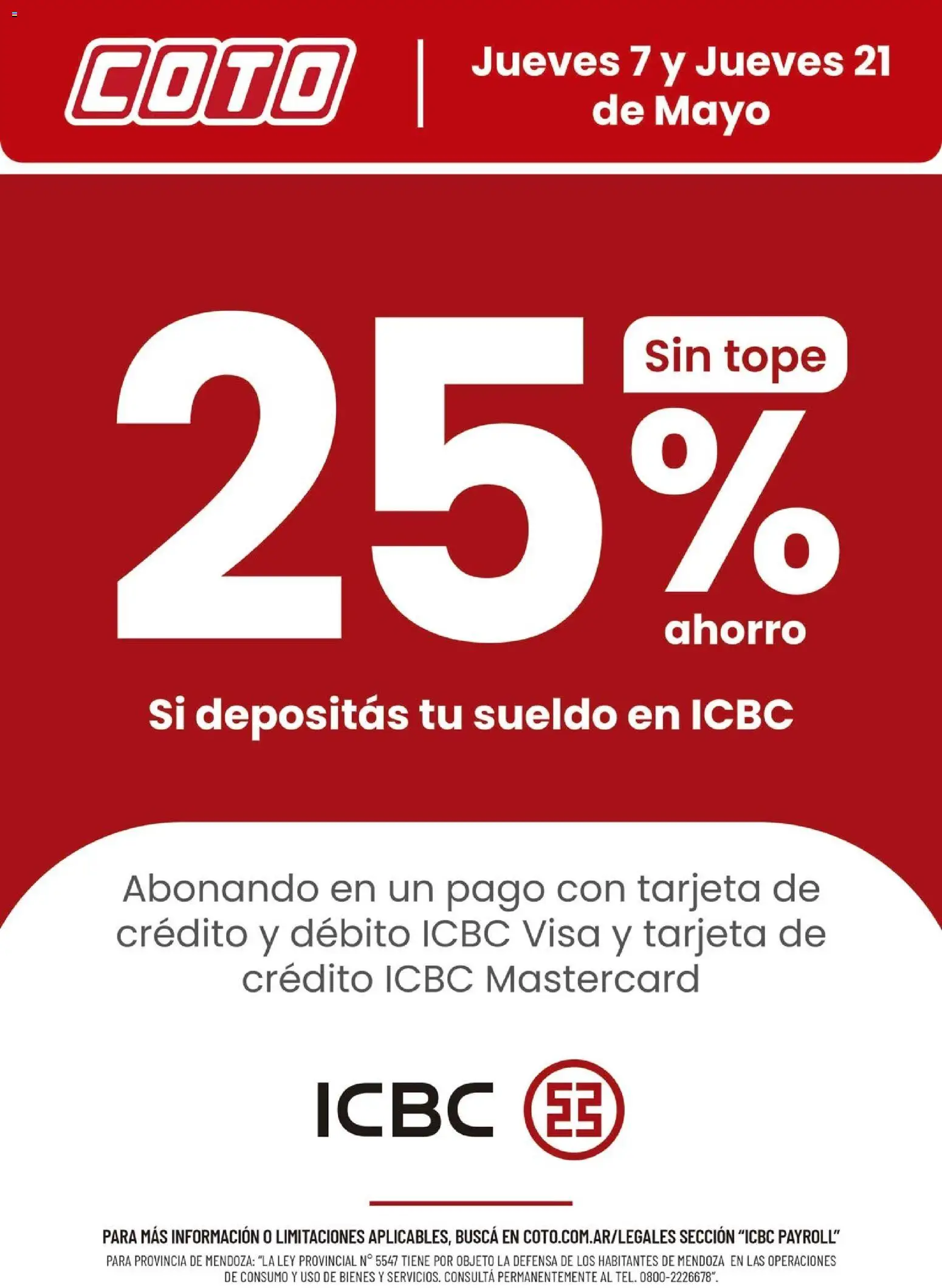 Coto - ICBC Payroll Mayo │ válido desde el 07.05.2026 | Página: 1