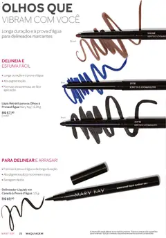 Mary Kay - Catálogo Setembro/Outubro 2026 - Pré-Visualização do folheto da loja Mary Kay, válido de 01/09/2026 | Página: 22 | Produtos: Maquiagem, Delineador, Lápis, Caneta