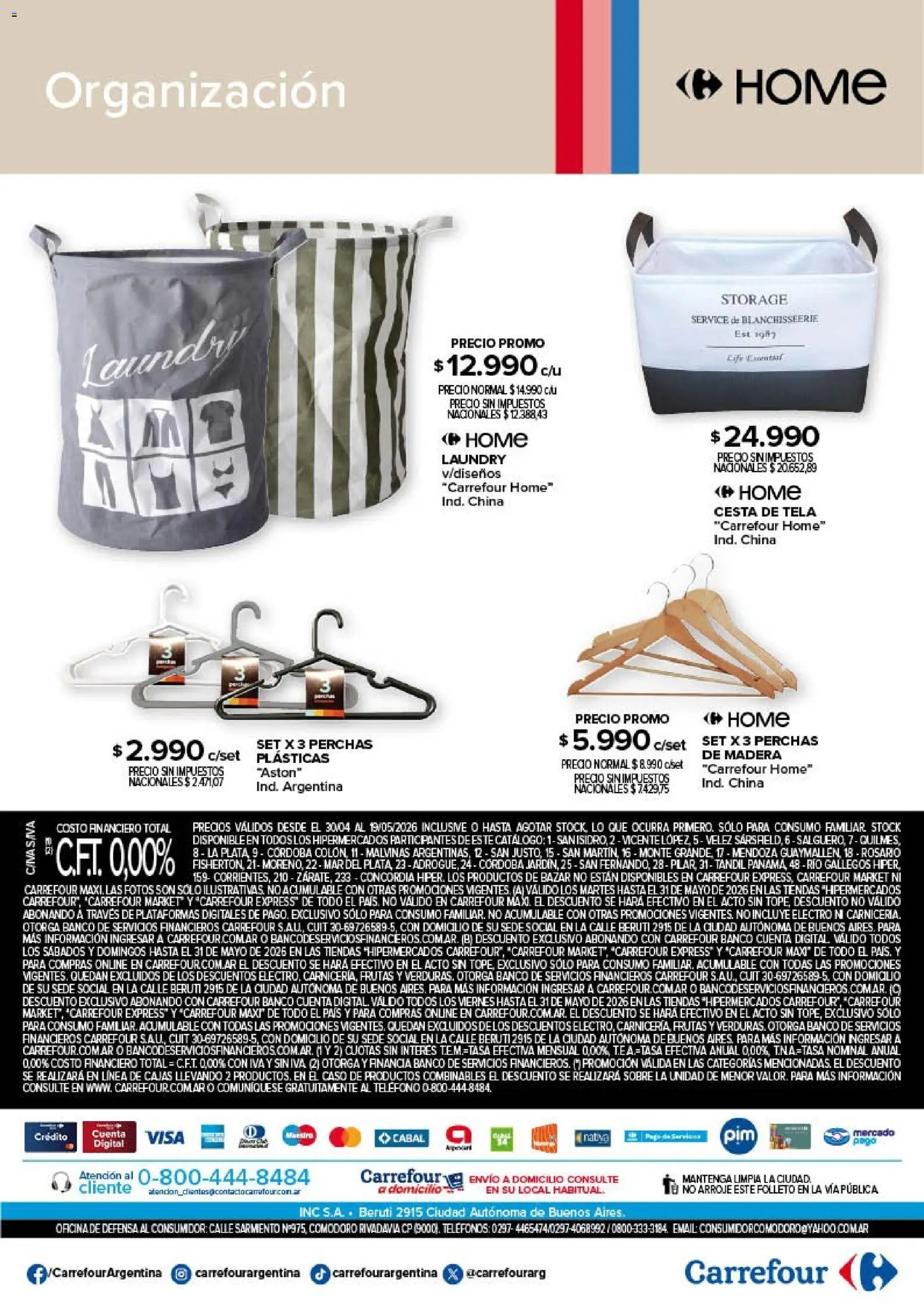 Carrefour - Deco Hogar  │ válido desde el 30.04.2026 | Página: 23 | Productos: Caso, Banco, Sobre, Rosario