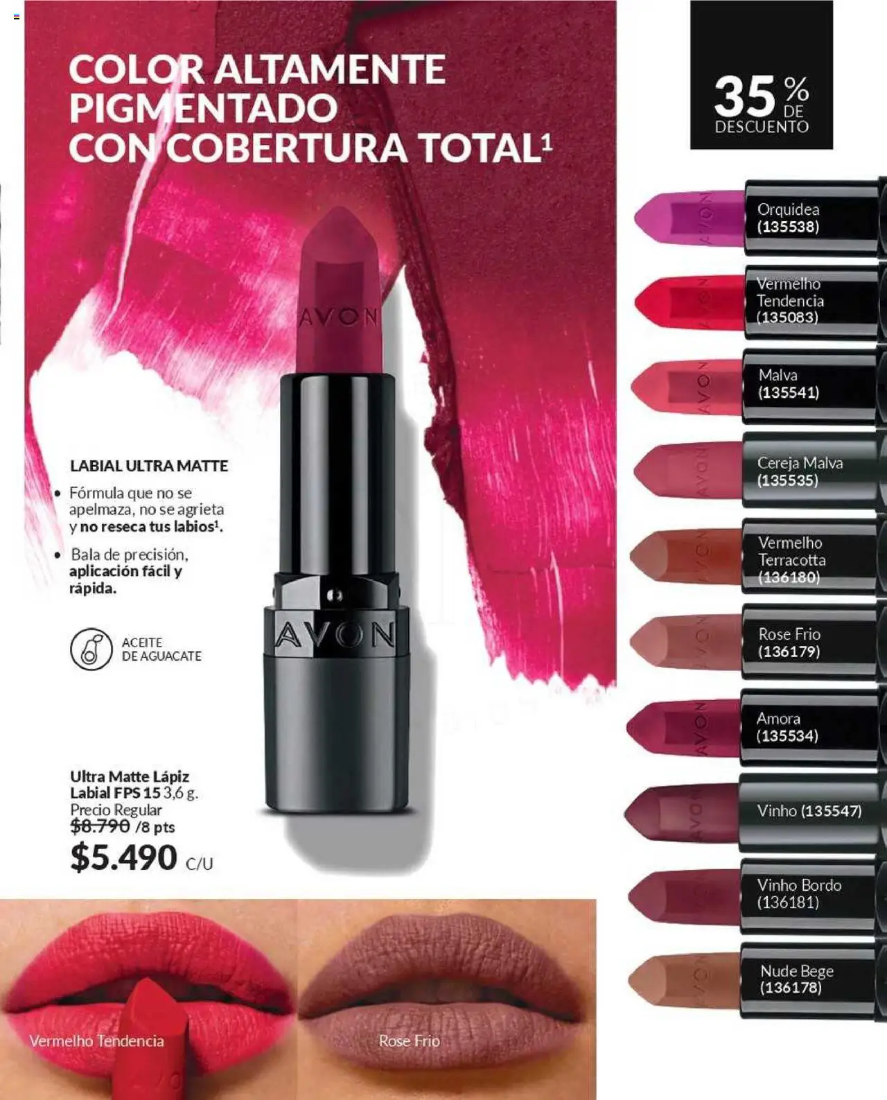Catálogo Avon Campaña 12 │ válido desde el 25.06.2025 | Página: 18 | Productos: Lápiz labial, Labial, Aceite