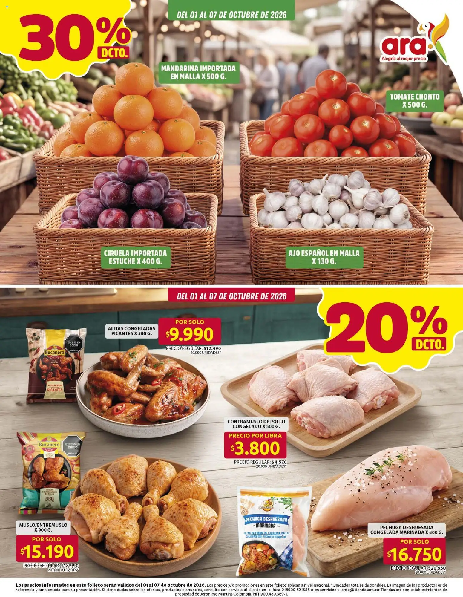 Ara revista - valida desde el 01/10/2026 | Página: 2 | Productos: Estuche, Pollo, Pollo congelado, Tomate