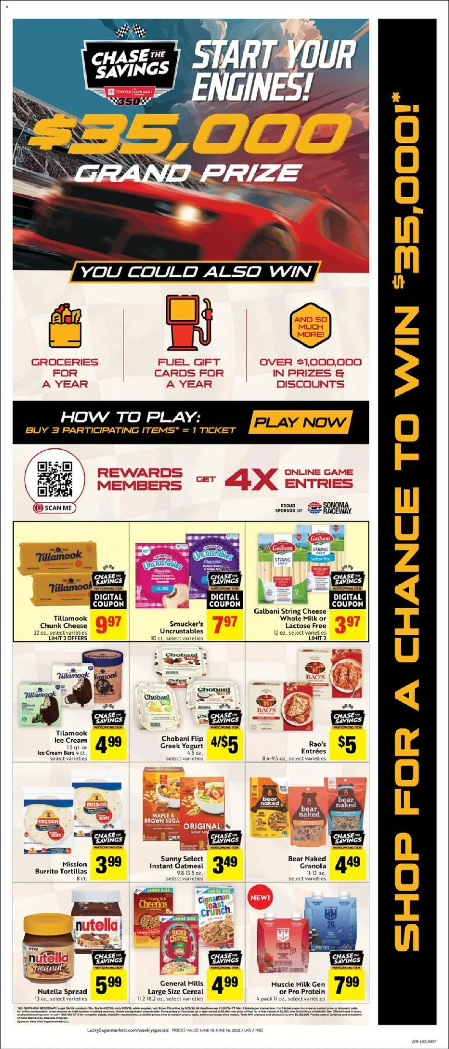 Lucky Supermarkets Weekly - CA - valid from 10.06.2026 | Page: 3 | Products: Cheese, Fish, Cream, Game