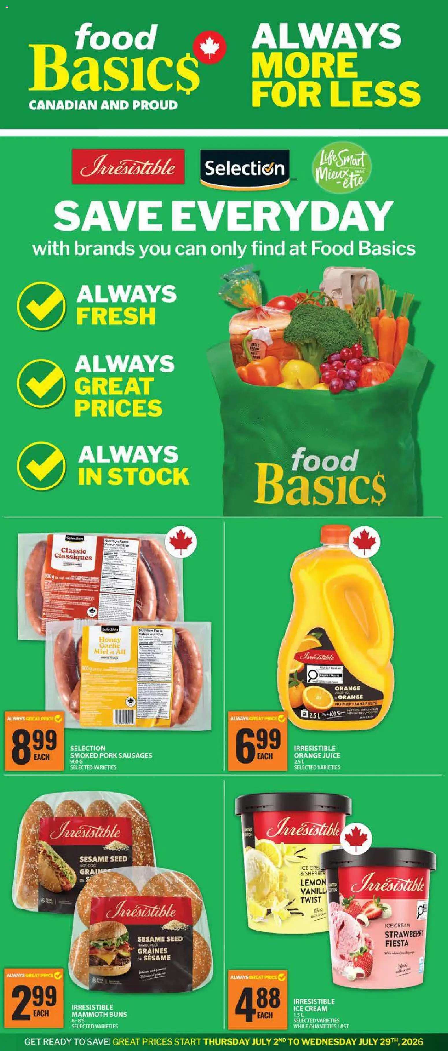Food Basics flyer valid from Jul 2, 2026 | Page: 1