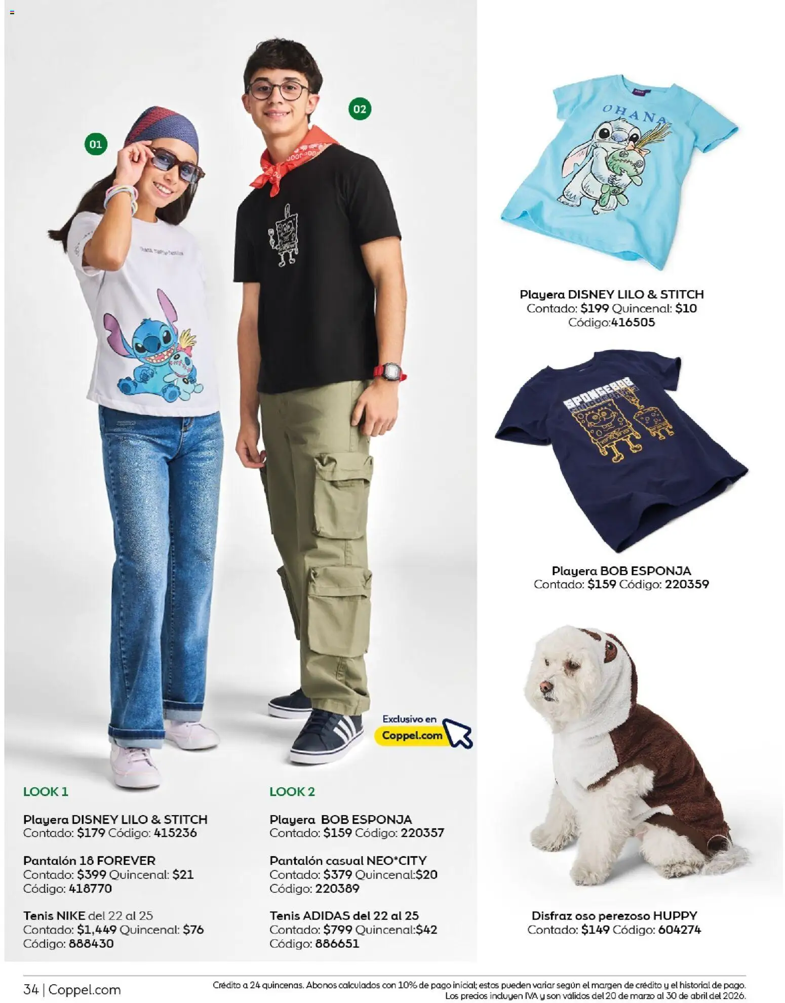 Nuevas ofertas de Coppel válidas en toda la República Mexicana desde el 01.03.2026. ¡Encuentra las mejores ofertas en Coppel catálogo Vacaciones Semana Santa! | Página: 34 | Productos: Tenis, Esponja, Playera