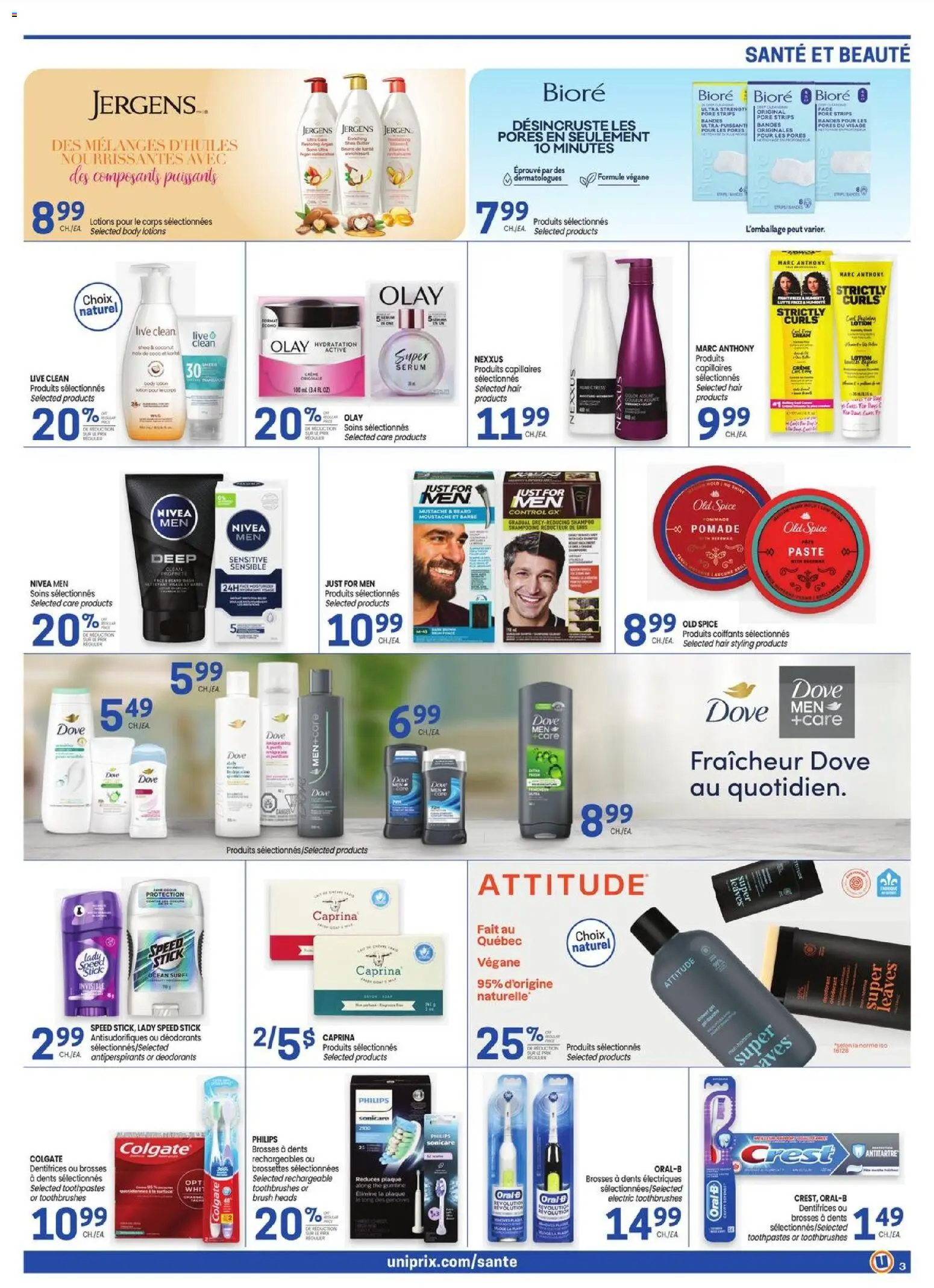 Uniprix flyer valid from Aug 27, 2026 | Page: 3 | Products: Coconut, Shampoo, Strips, Hair styling