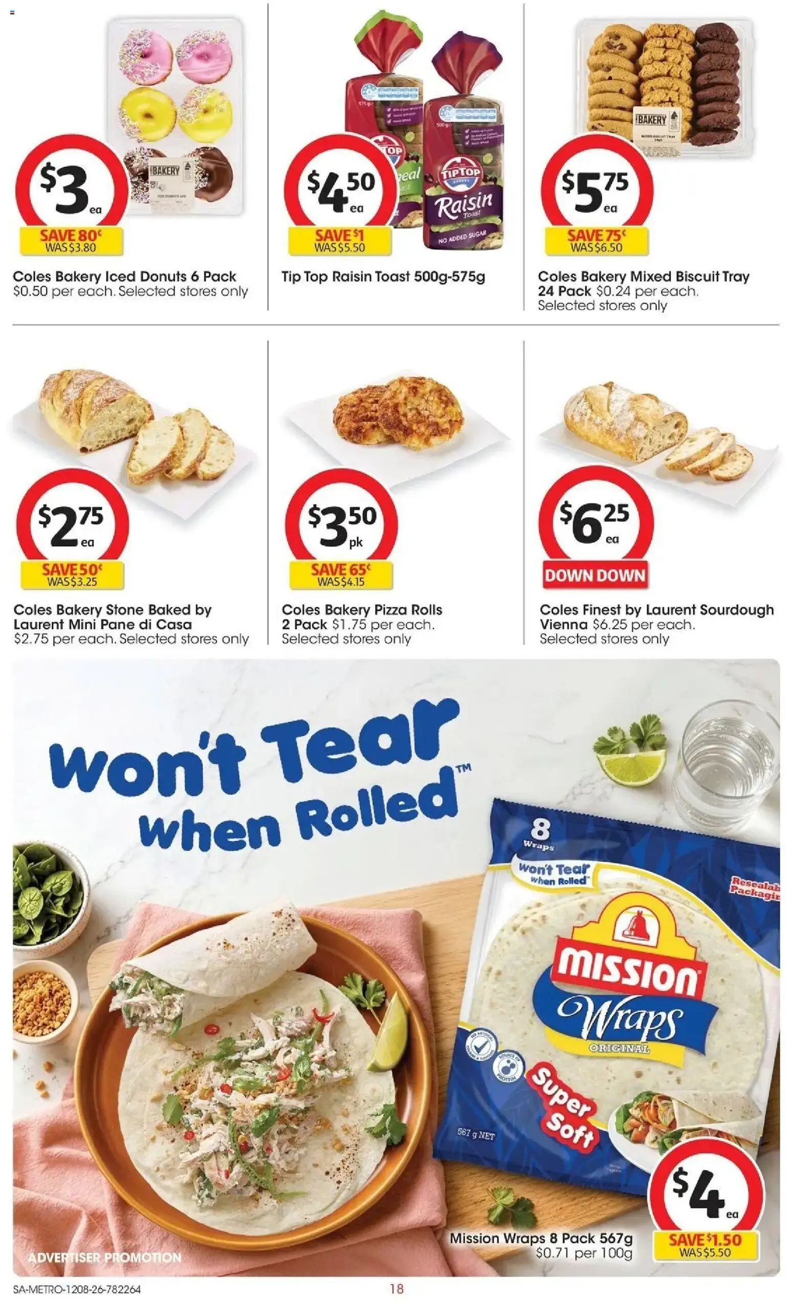 Coles catalogue - valid from 12/08/2026 | Page: 18 | Products: Bread, Veal, Sugar, Toast