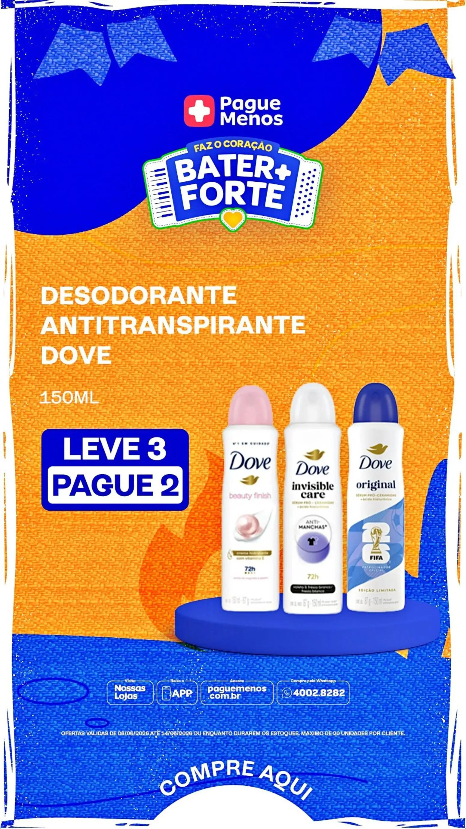 Pague Menos Folheto - válido de 08.06.2026 | Página: 5 | Produtos: Desodorante, Dove