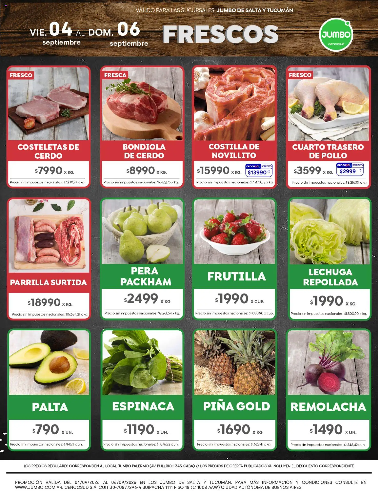 Jumbo - Ofertas │ válido desde el 04/09/2026 | Página: 6 | Productos: Parrilla, Lechuga, Palta, Piña