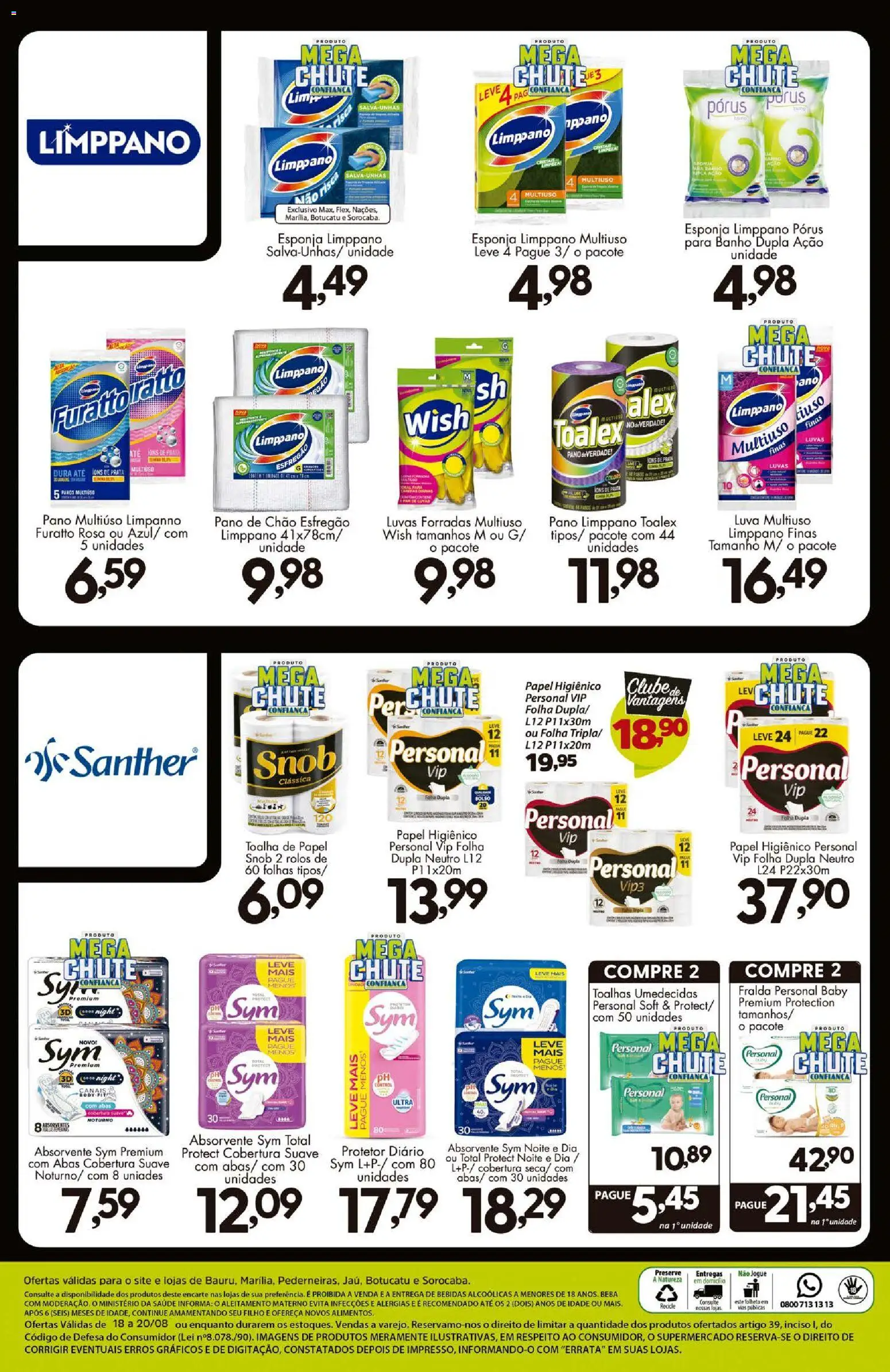 Confiança Folheto - válido de 18/08/2026 | Página: 9 | Produtos: Esponja, Bebidas, Papel higiênico, Esfregão