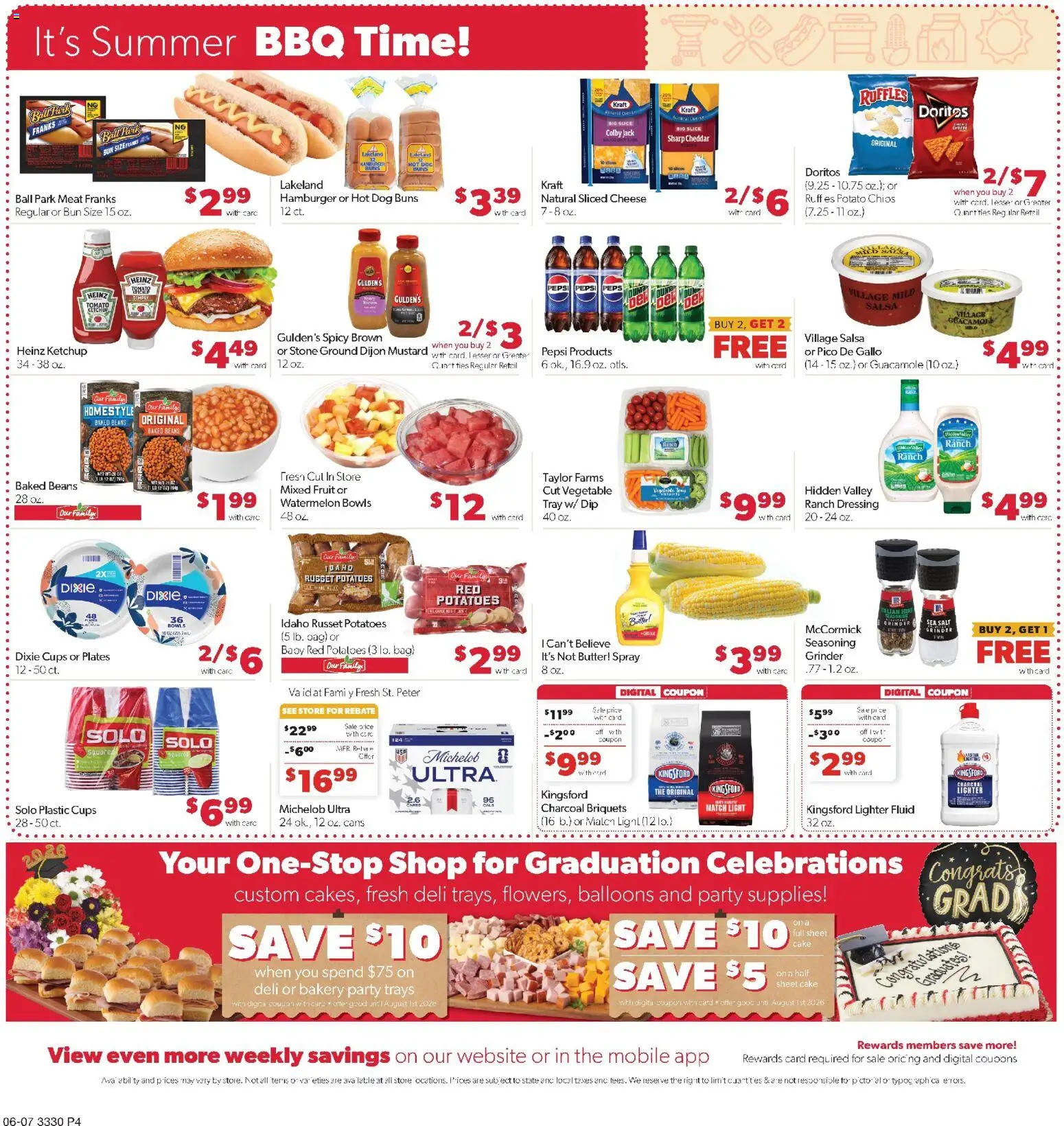 Family Fare Weekly Ad - MN - valid from 07.06.2026 | Page: 4 | Products: Cheese, Lighter, Watermelon, Grinder