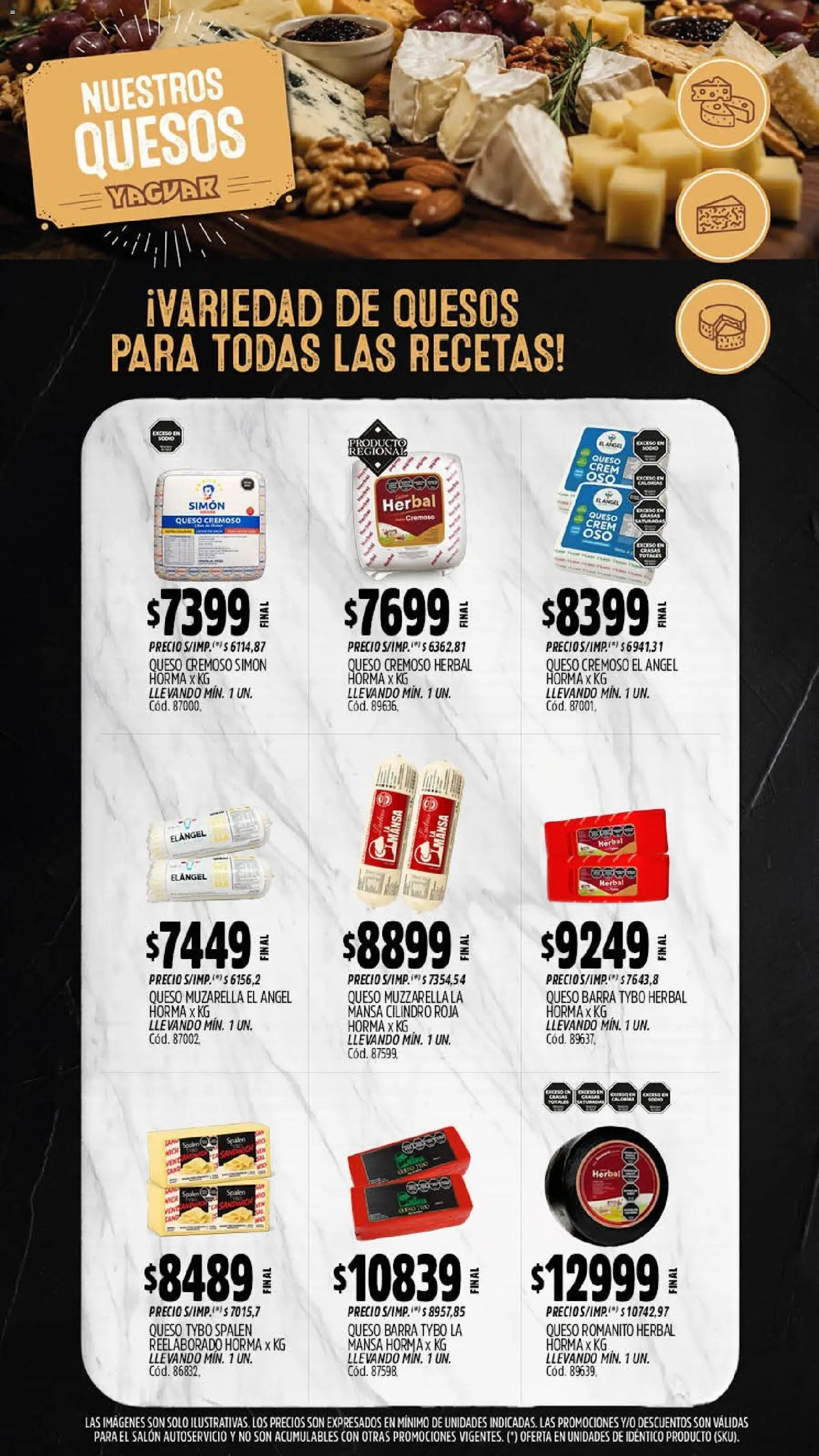 Yaguar catálogo │ válido desde el 14/09/2026 | Página: 9 | Productos: Queso