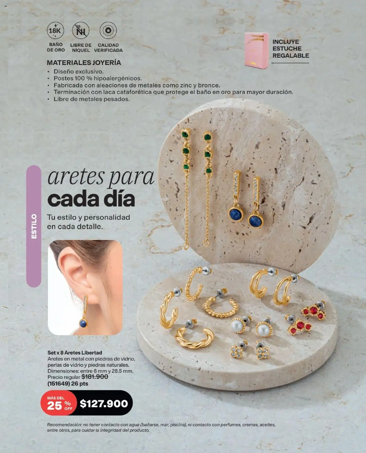 Avon revista - valida desde el 15/07/2026 | Página: 105 | Productos: Agua, Estuche, Aretes, Baño
