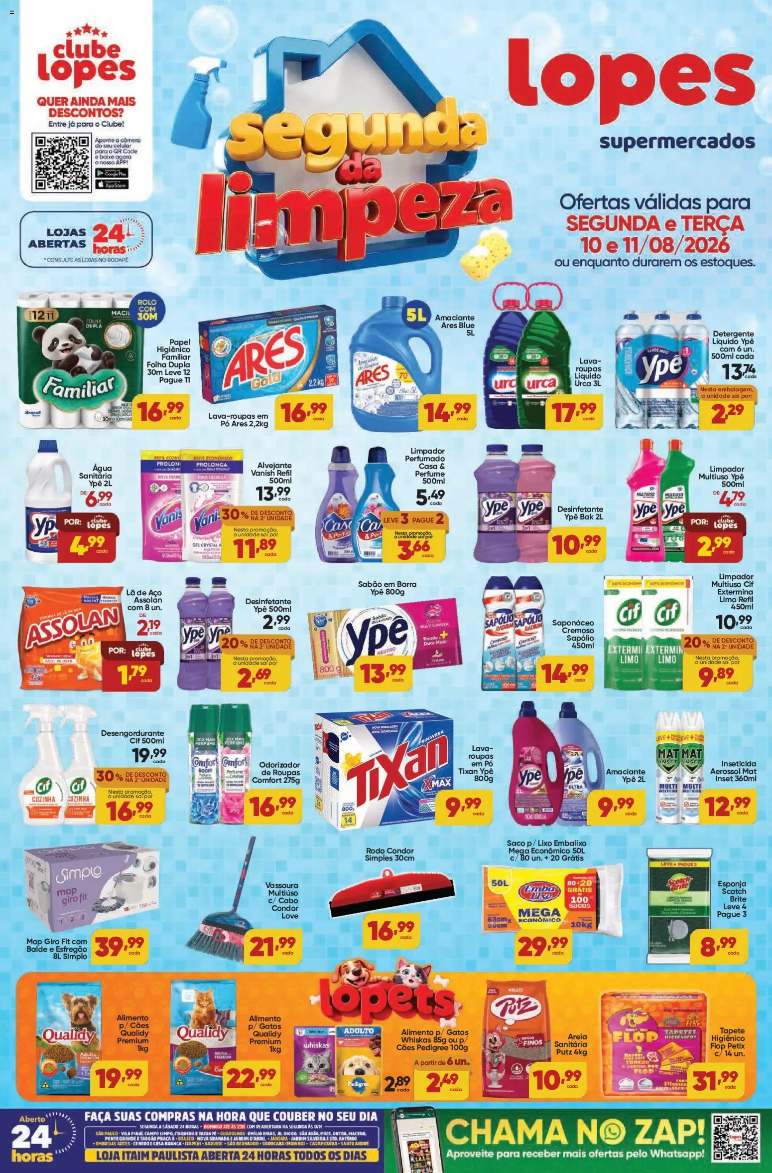 Lopes Supermercados Folheto - válido de 10/08/2026 | Página: 1 | Produtos: Esponja, Tapete, Cabo, Esfregão