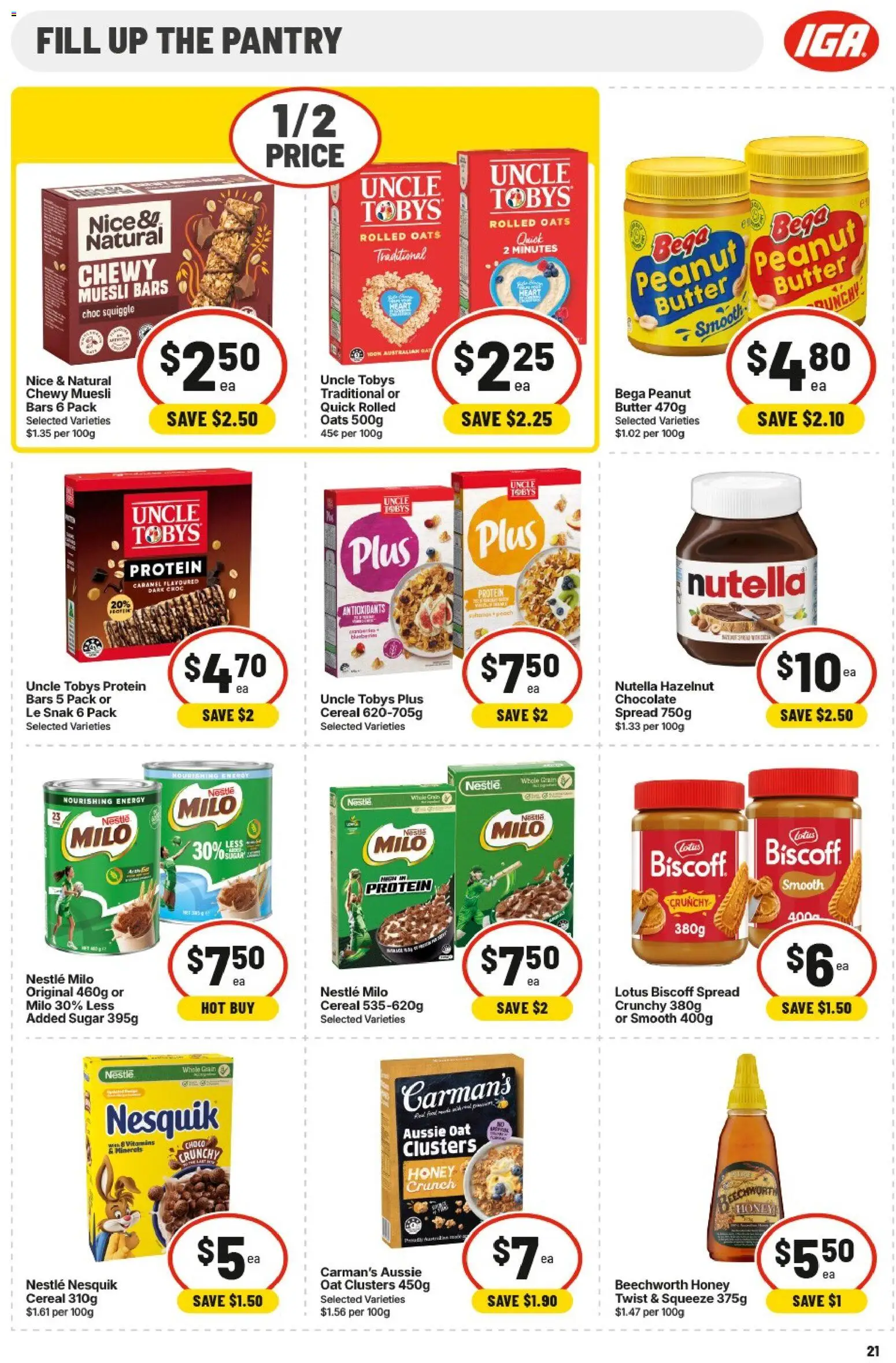 IGA catalogue - valid from 20.05.2026 | Page: 25 | Products: Butter, Chocolate, Honey, Oats