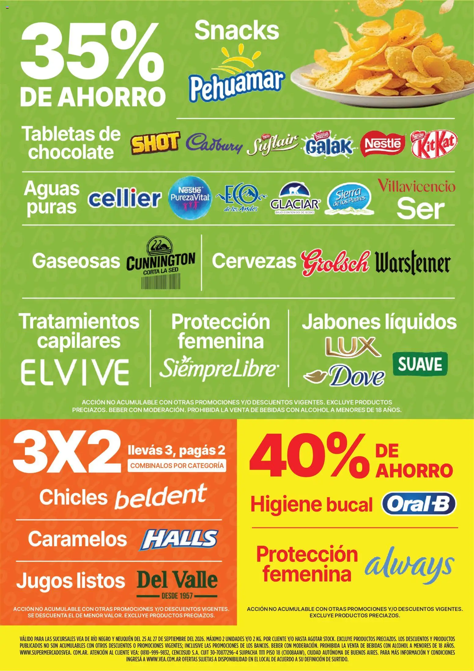 Vea - Fin de semana Patagonia │ válido desde el 25/09/2026 | Página: 5 | Productos: Chicles, Bebidas, Higiene bucal, Chocolate