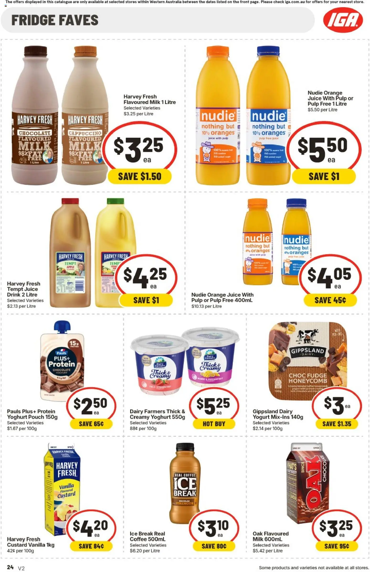 IGA catalogue - valid from 22/07/2026 | Page: 24 | Products: Dairy, Yoghurt, Juice, Mango