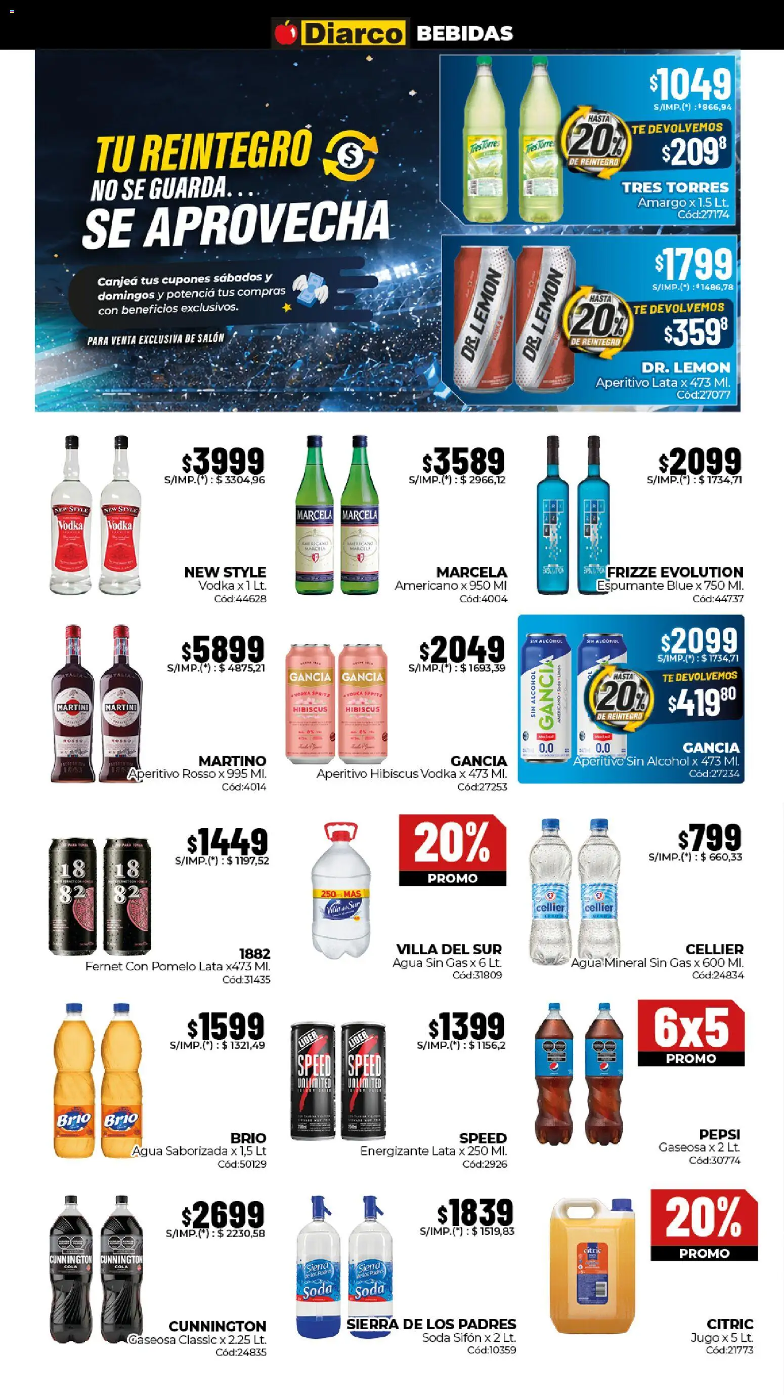 Diarco ofertas │ válido desde el 01.06.2026 | Página: 8 | Productos: Vodka, Gaseosa, Agua, Sierra