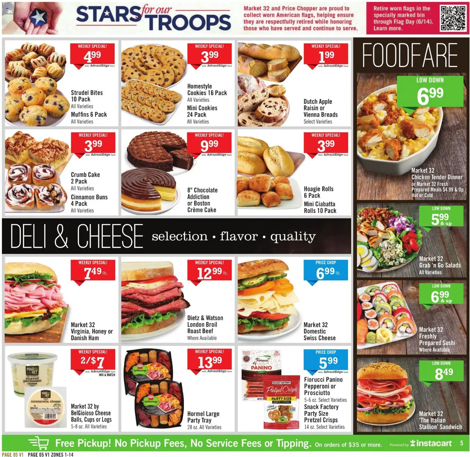 Price Chopper Weekly Ad - valid from 10.05.2026 | Page: 5 | Products: Cheese, Chocolate, Ham, Cookies