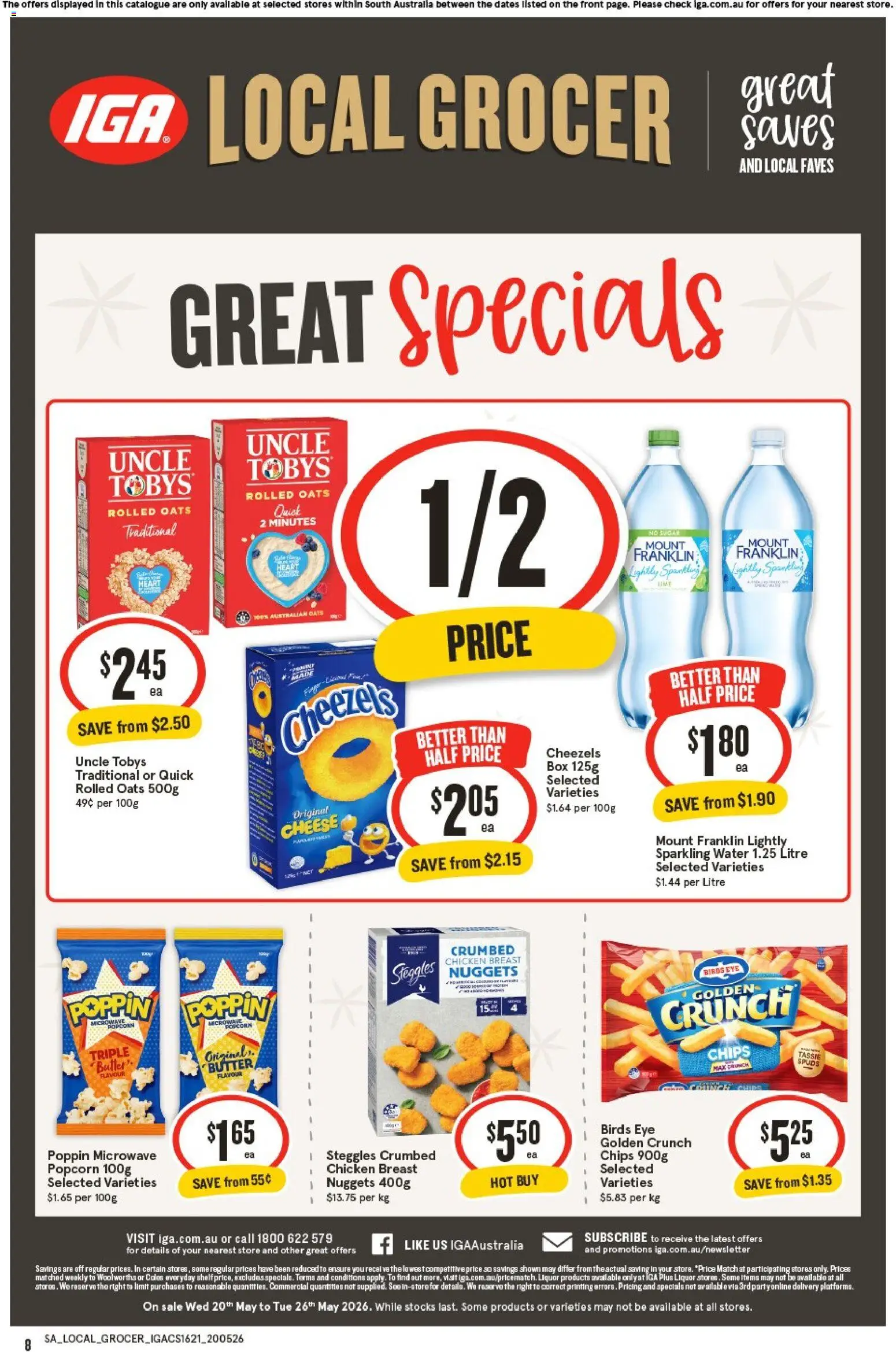 IGA catalogue - valid from 20.05.2026 | Page: 2 | Products: Cheese, Chicken, Water, Sugar