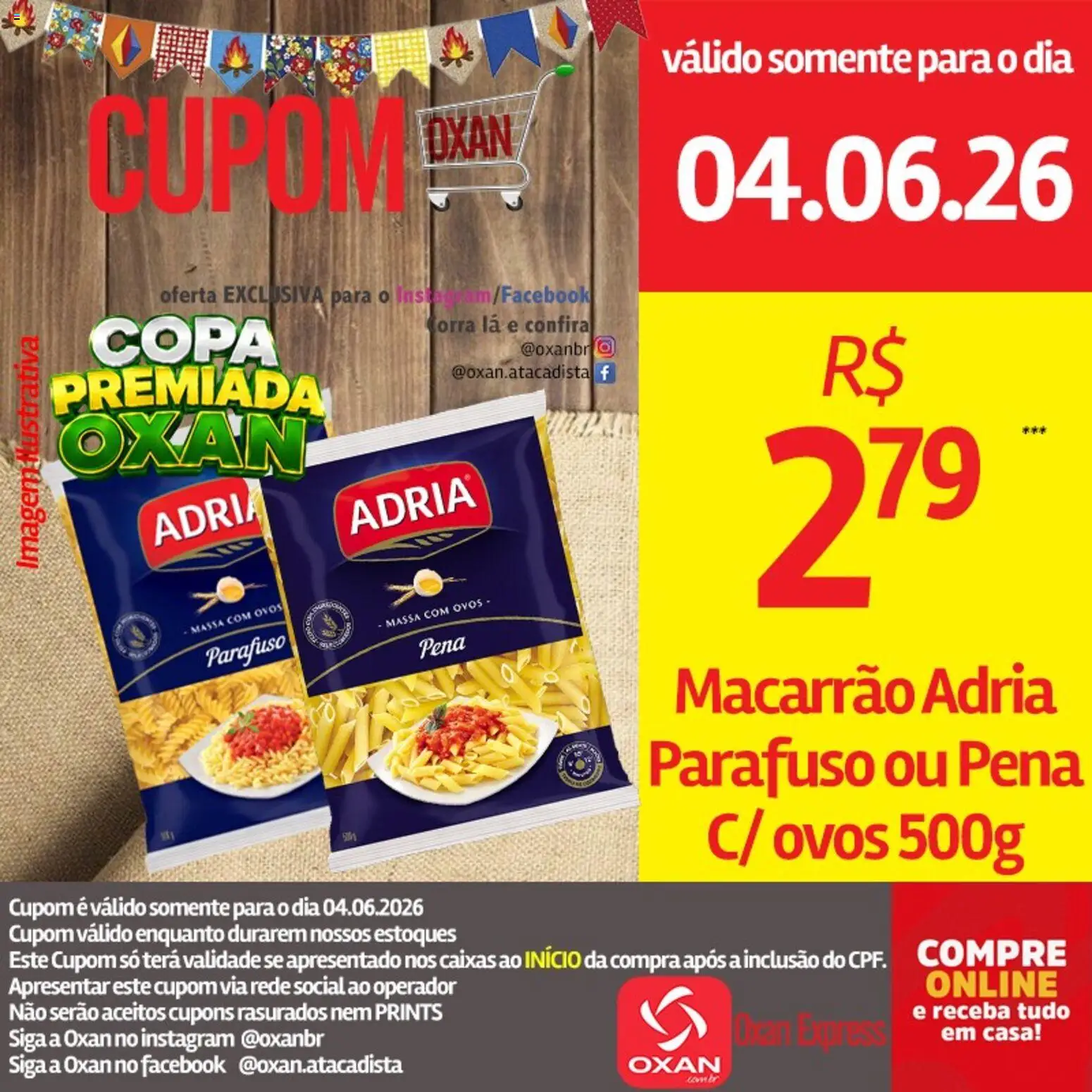 Oxan Atacadista Folheto - válido de 04.06.2026 | Página: 19 | Produtos: Ovos, Copa, Macarrão, Massa