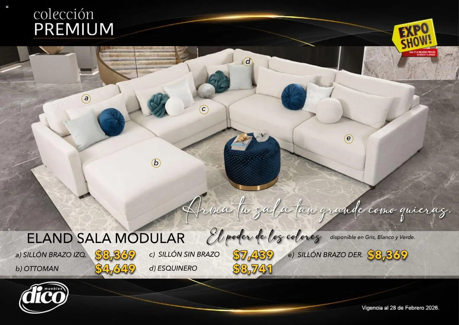Nuevas ofertas de Muebles Dico válidas en toda la República Mexicana desde el 10.02.2026. ¡Encuentra las mejores ofertas en Muebles Dico catálogo Colección Premium! | Página: 3 | Productos: Sillón, Modular