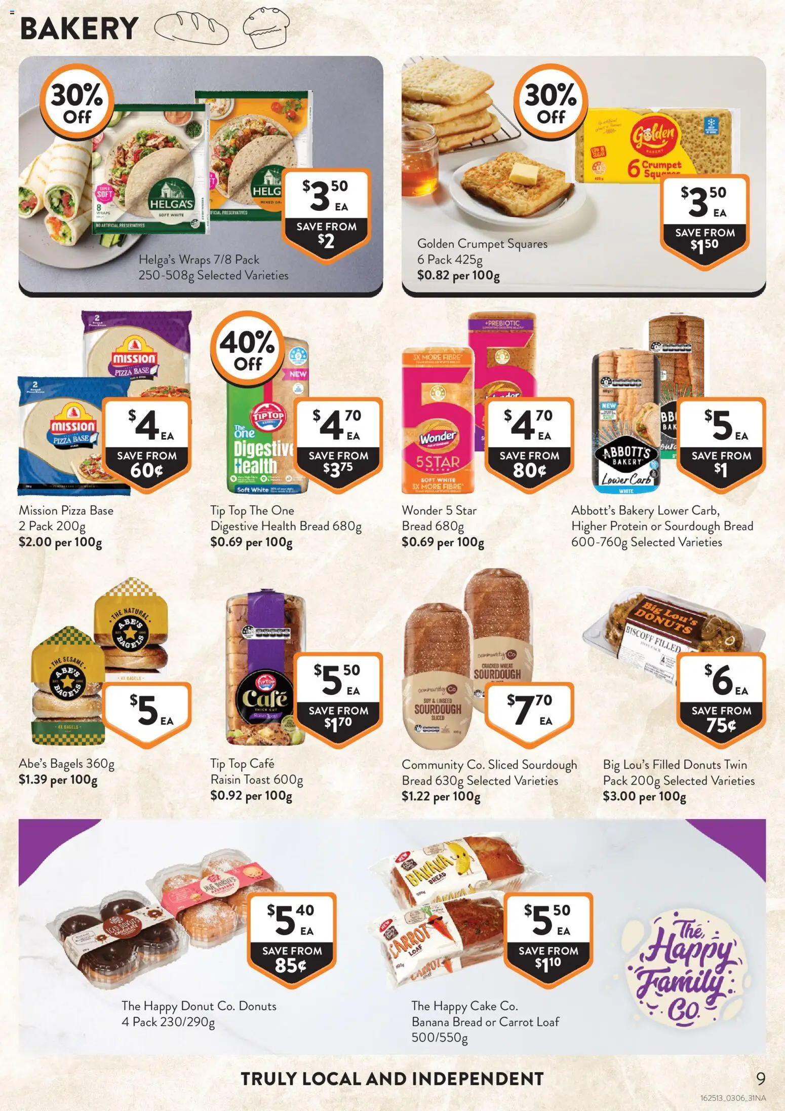 Foodworks catalogue - valid from 03.06.2026 | Page: 9 | Products: Bagels, Donuts, Pizza, Wheat