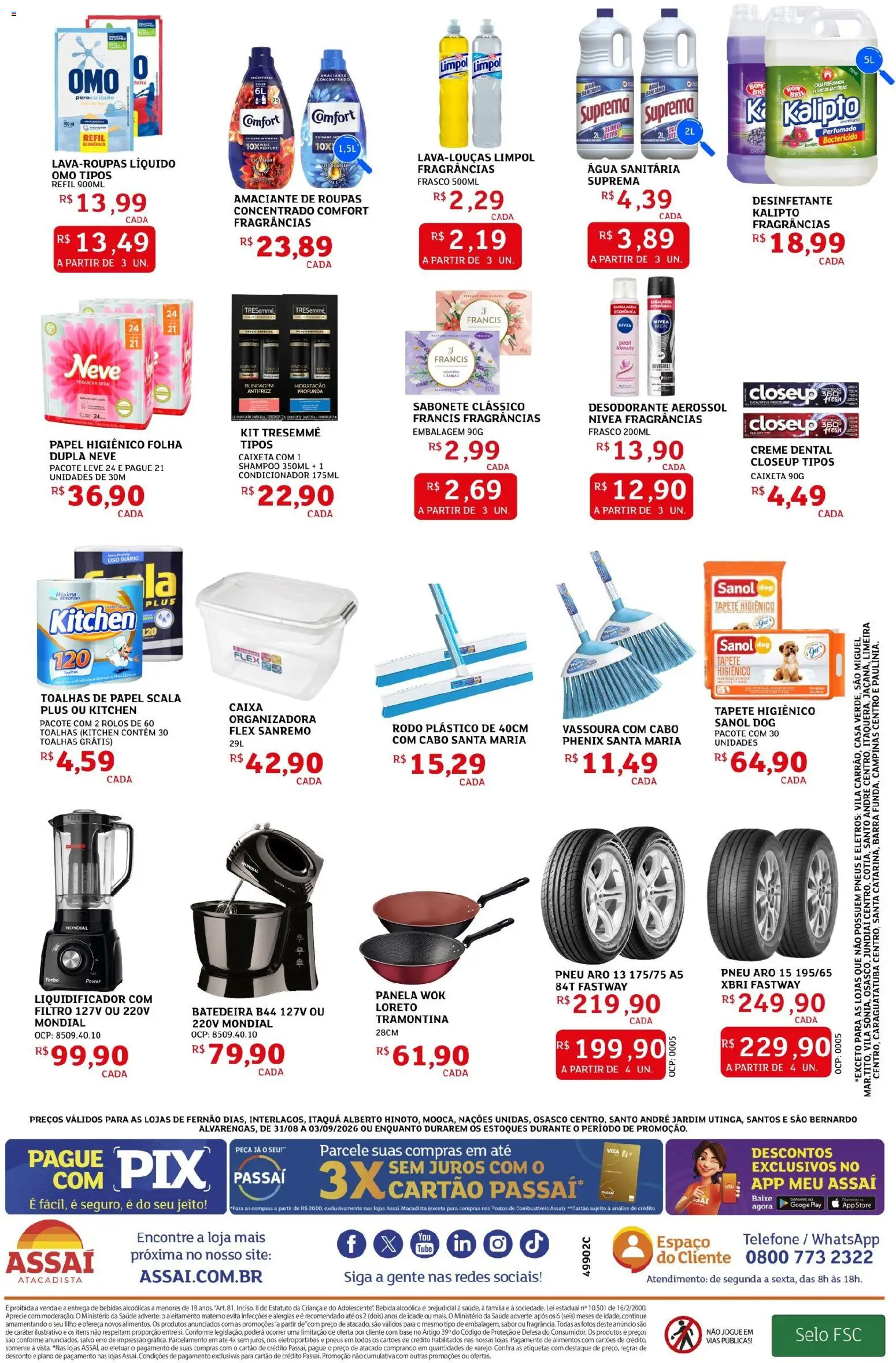 Assaí Atacadista Folheto - válido de 31/08/2026 | Página: 4 | Produtos: Desodorante, Amaciante de roupas, Liquidificador, Alimentos