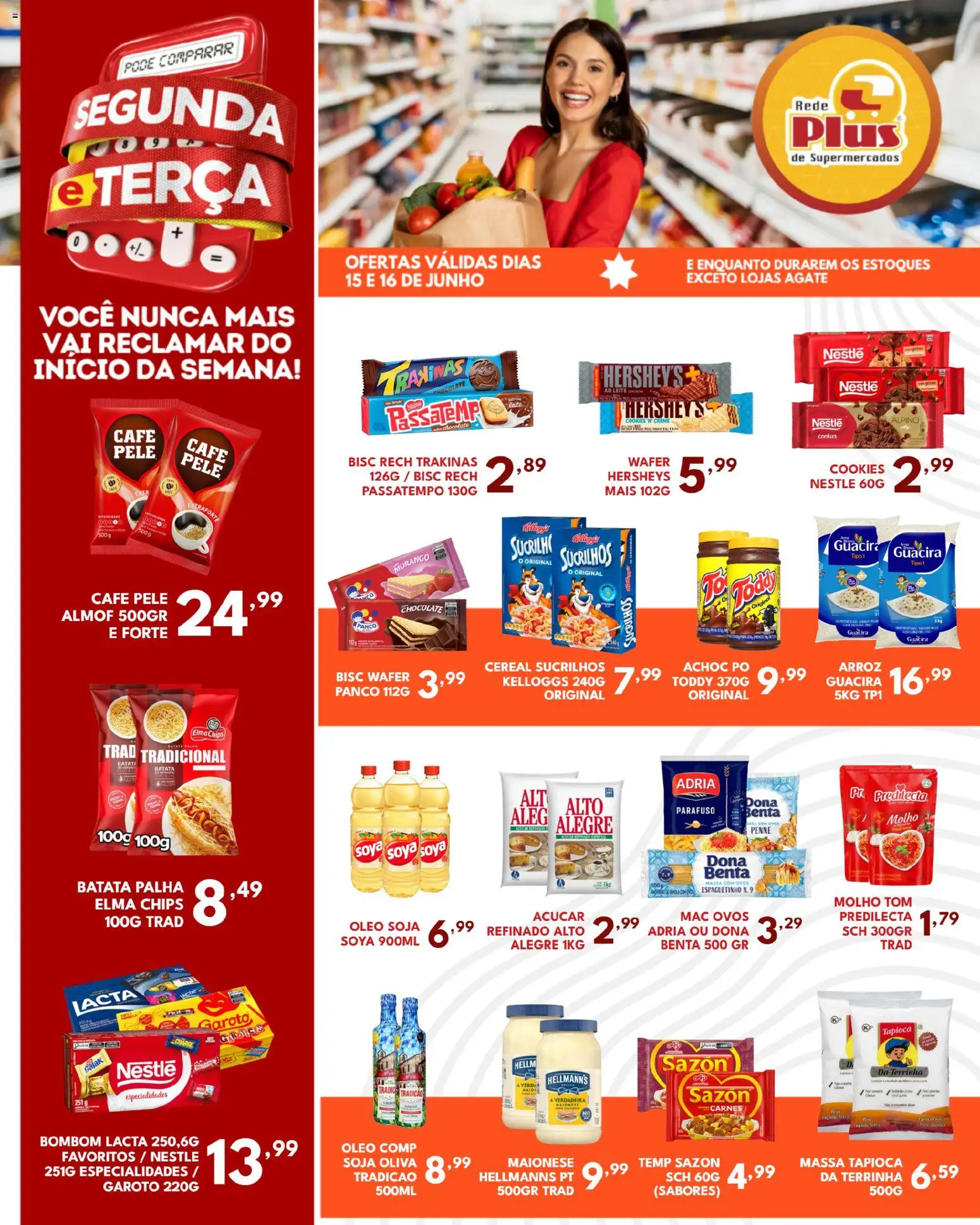 Rede Plus Supermercados Folheto - válido de 15.06.2026 | Página: 3 | Produtos: Tapioca, Café, Massa, Sucrilhos